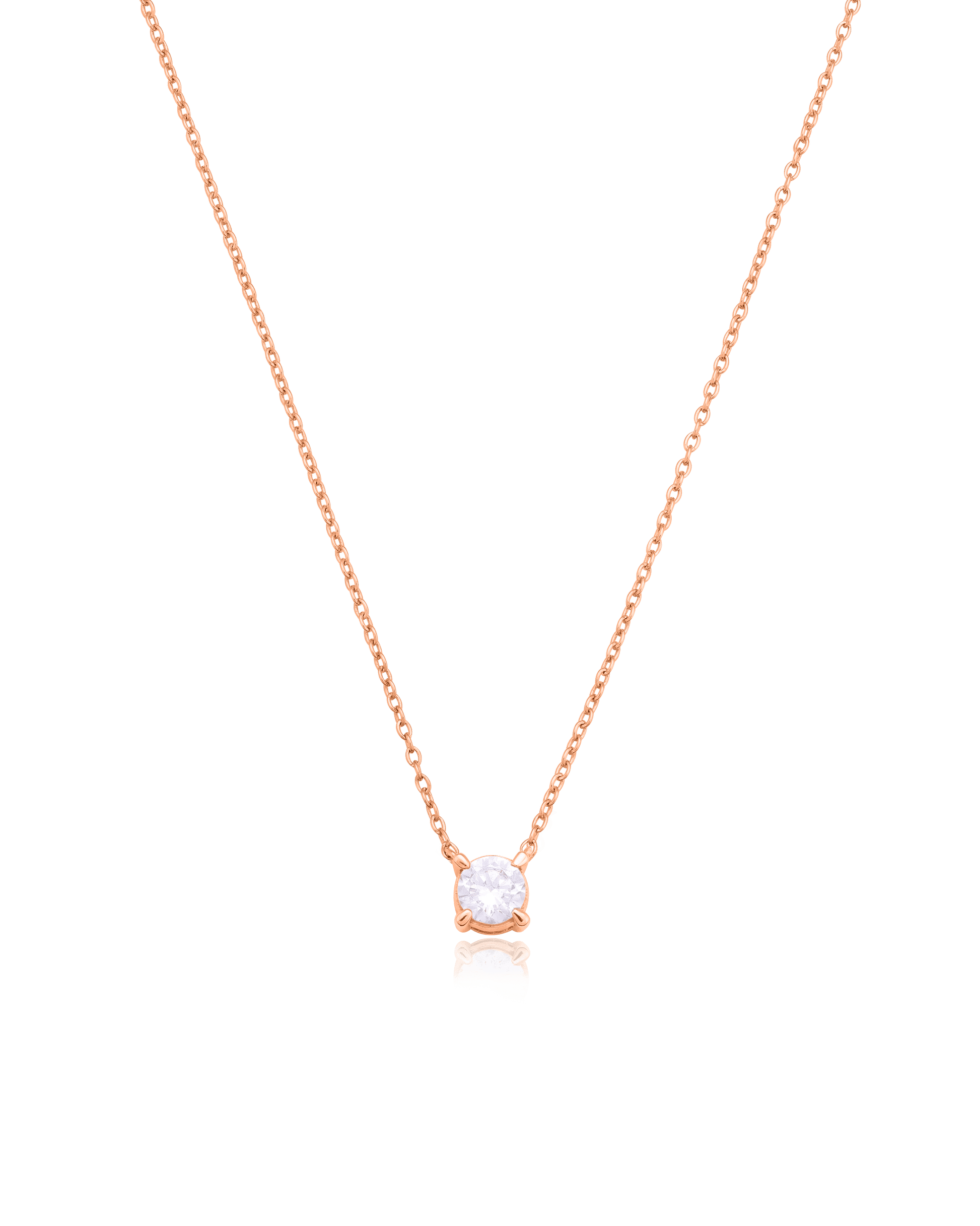 Collier Diamant Rond Solitaire - Or Rose 14 carats Necklaces magal-dev 0.10 carats 40cm 