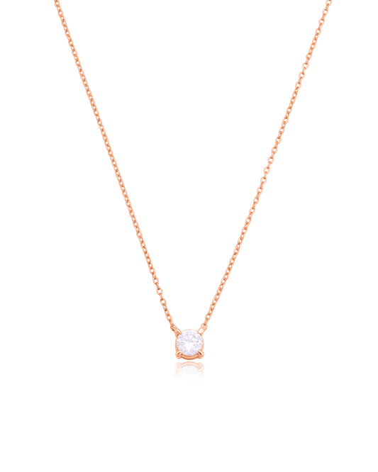 Collier Diamant Rond Solitaire - Or Rose 14 carats Necklaces magal-dev 0.10 carats 40cm 