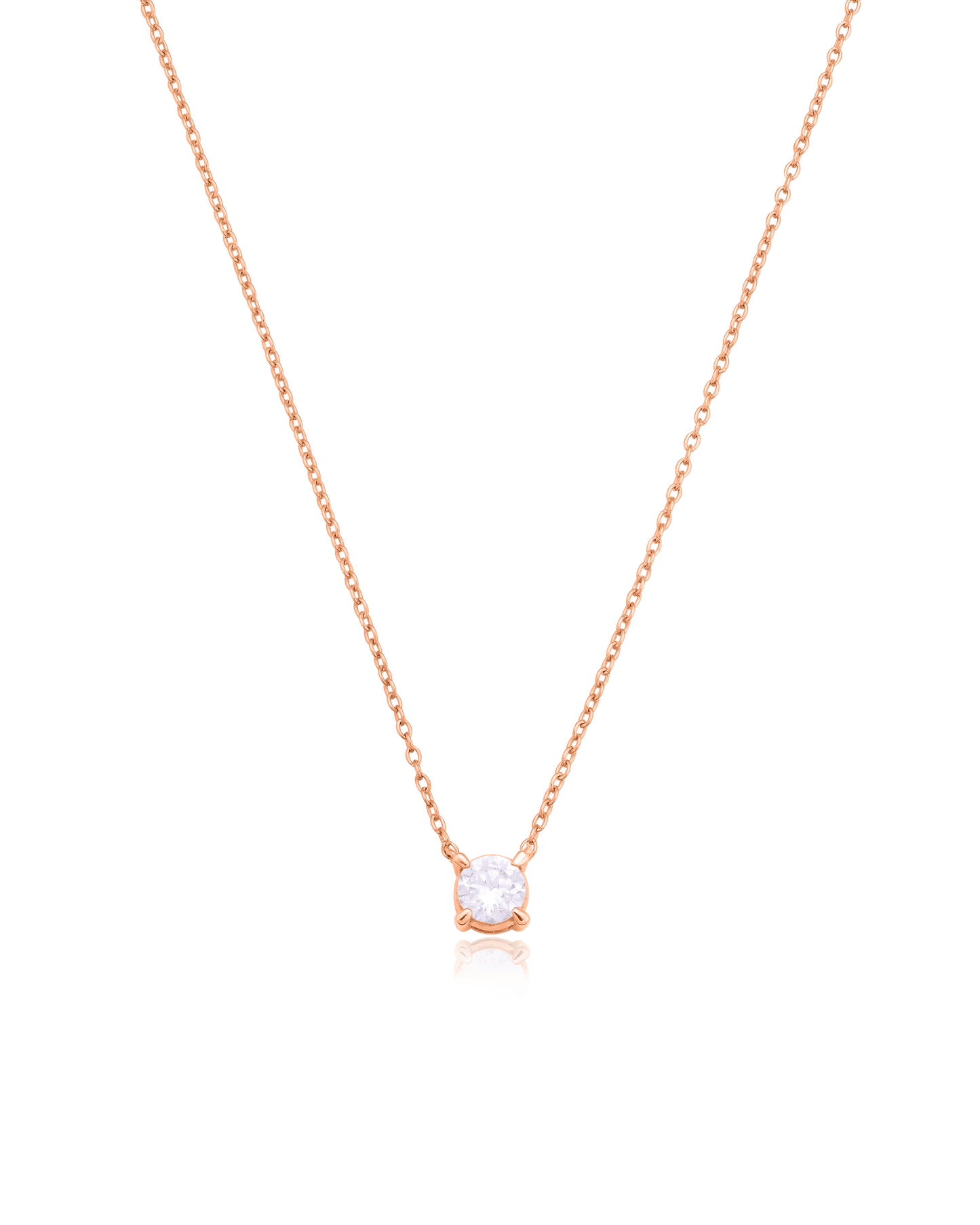 Collier Diamant Rond Solitaire - Or Rose Plaqué 18 carats Necklaces magal-dev 0.10 carats 40cm 