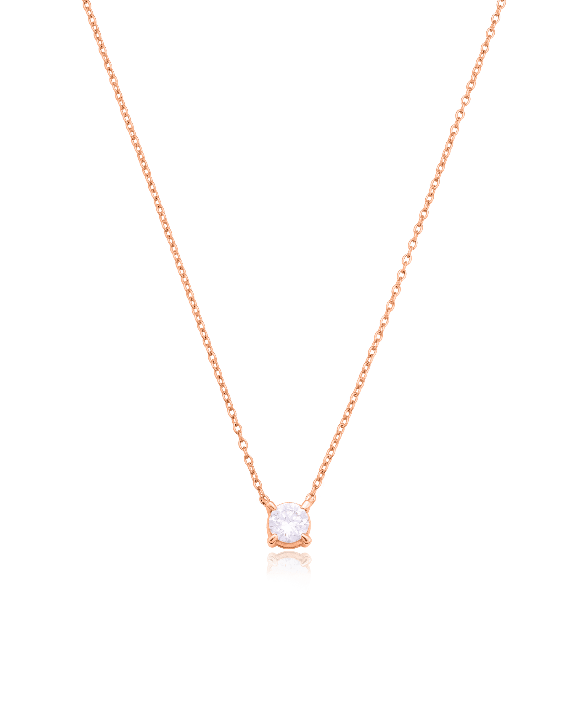 Diamond Solitaire Necklace - 14K White Gold Necklaces magal-dev 