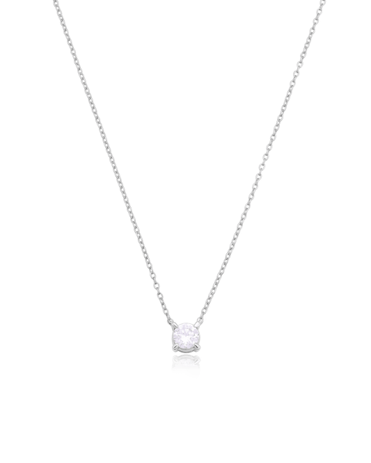Collier Diamant Rond Solitaire - Or Blanc 14 carats Necklaces magal-dev 0.10 carats 40cm 
