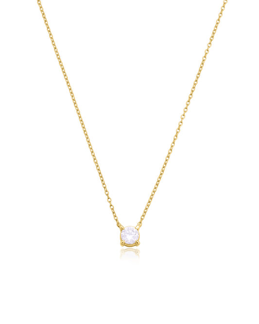 Diamond Solitaire Necklace - 14K Yellow Gold Necklaces magal-dev 0.10 CT 16” 