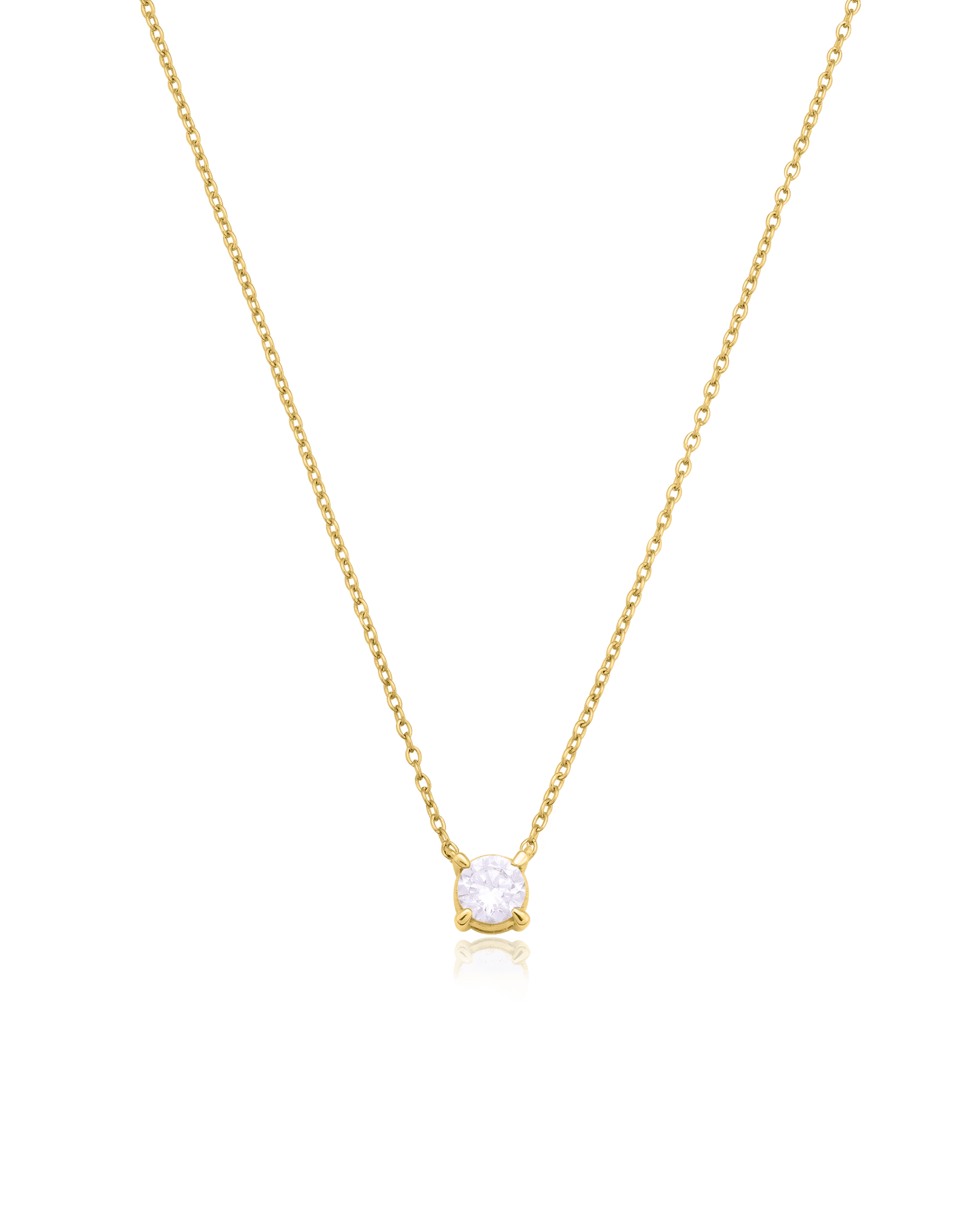 Collier Diamant Rond Solitaire - Or Rose Plaqué 18 carats Necklaces magal-dev 