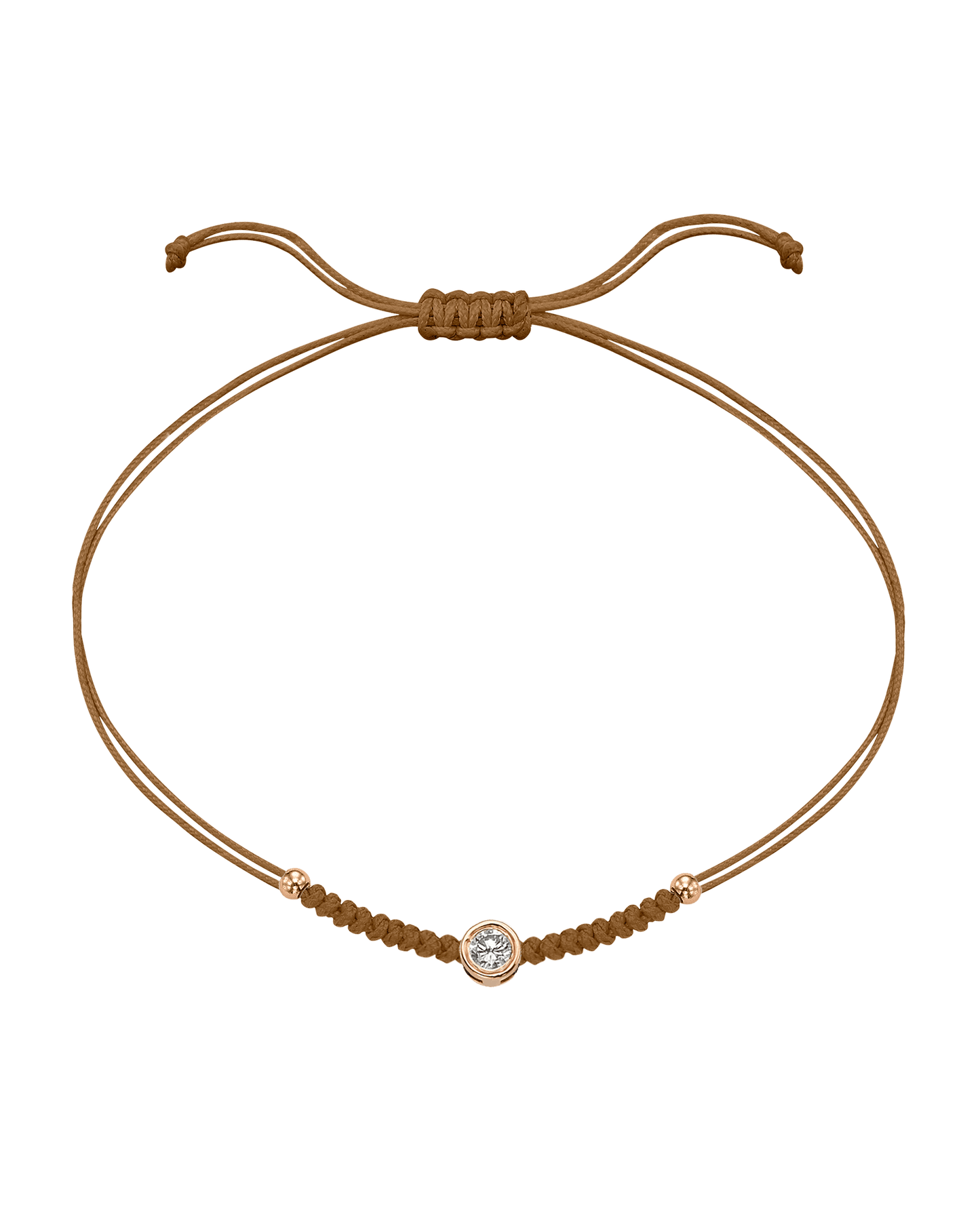 Le String of Love Boules D'or - Or Rose 14 carats Bracelet 14K Solid Gold Camel Large: 0.10 carats 