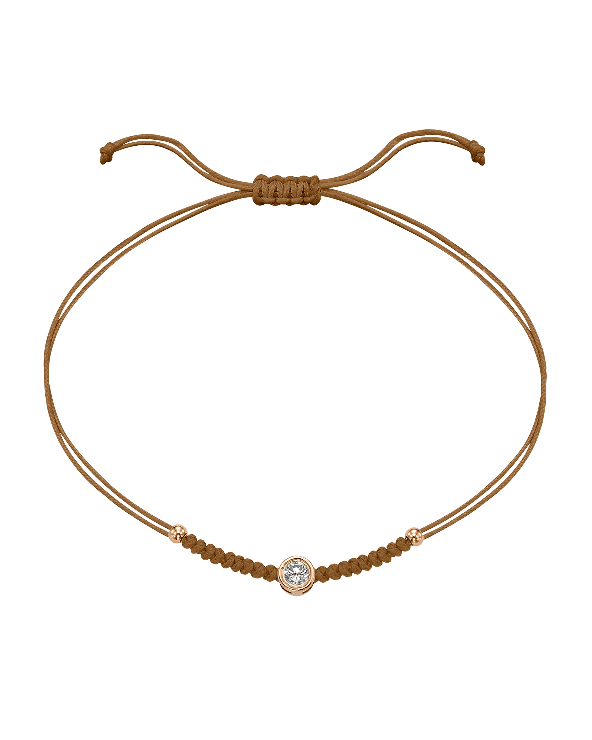 Le String of Love Boules D'or - Or Rose 14 carats Bracelet 14K Solid Gold Camel Large: 0.10 carats 