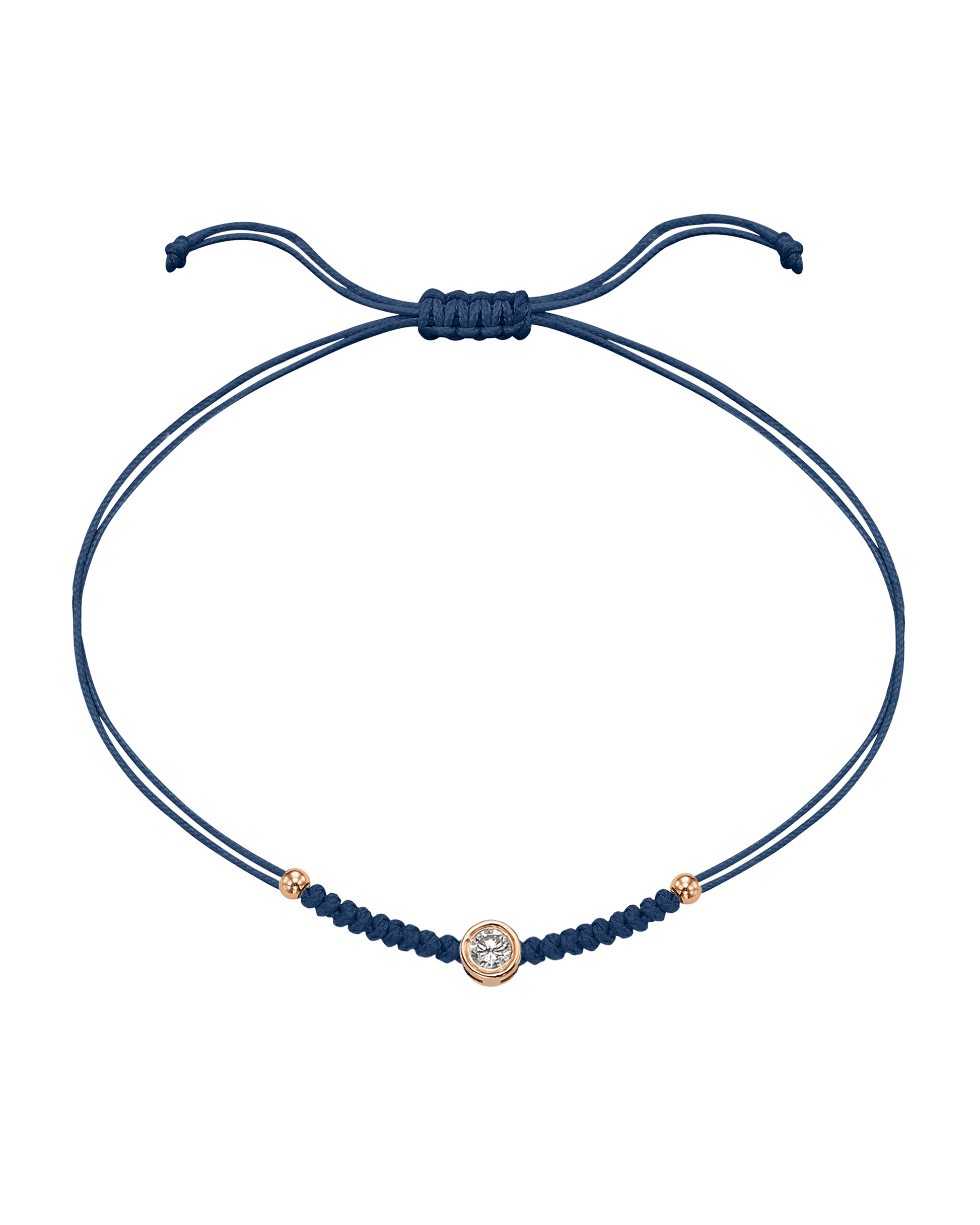 Le String of Love Boules D'or - Or Rose 14 carats Bracelet 14K Solid Gold Bleu Indigo Large: 0.10 carats 