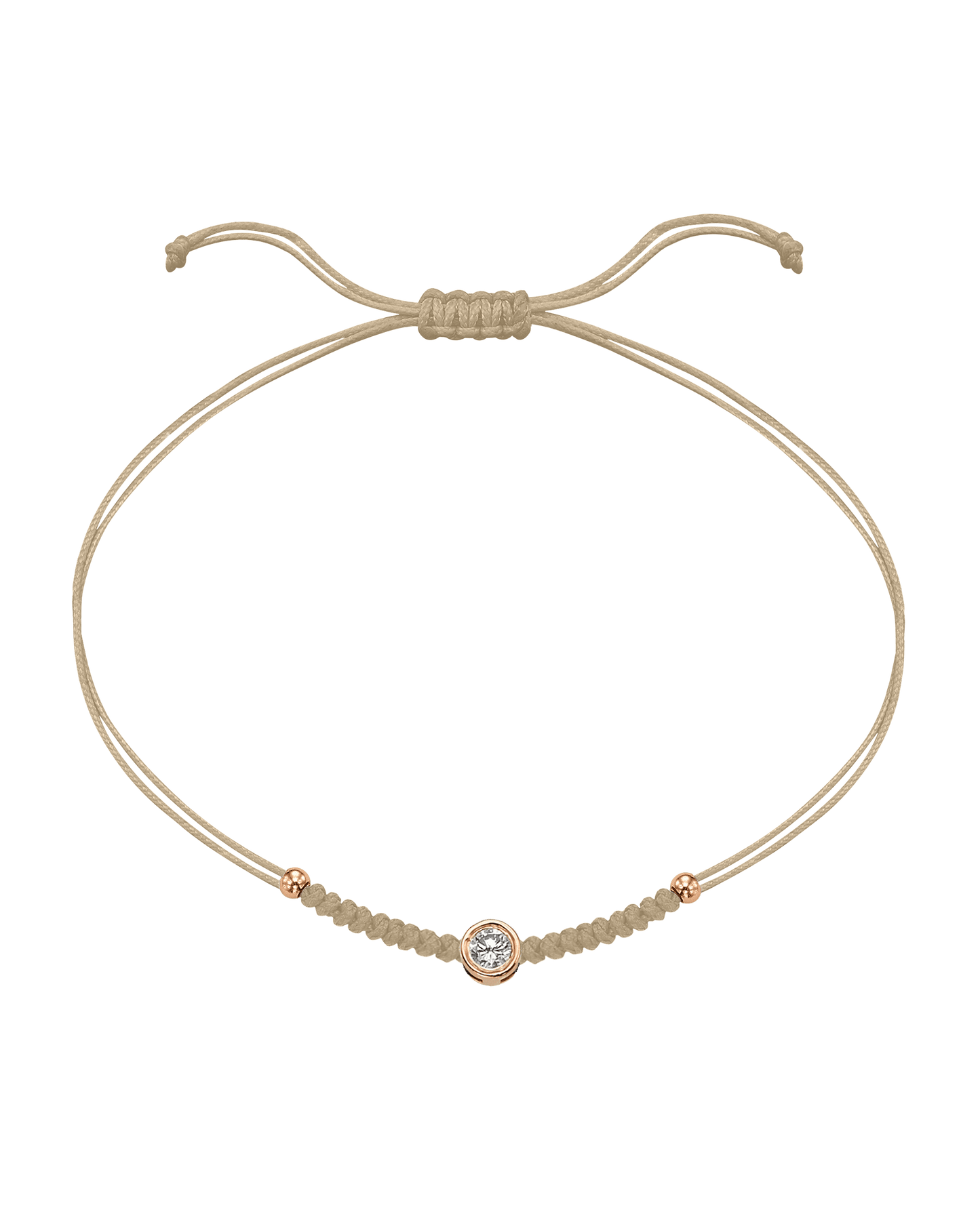 Le String of Love Boules D'or - Or Rose 14 carats Bracelet 14K Solid Gold Beige Large: 0.10 carats 