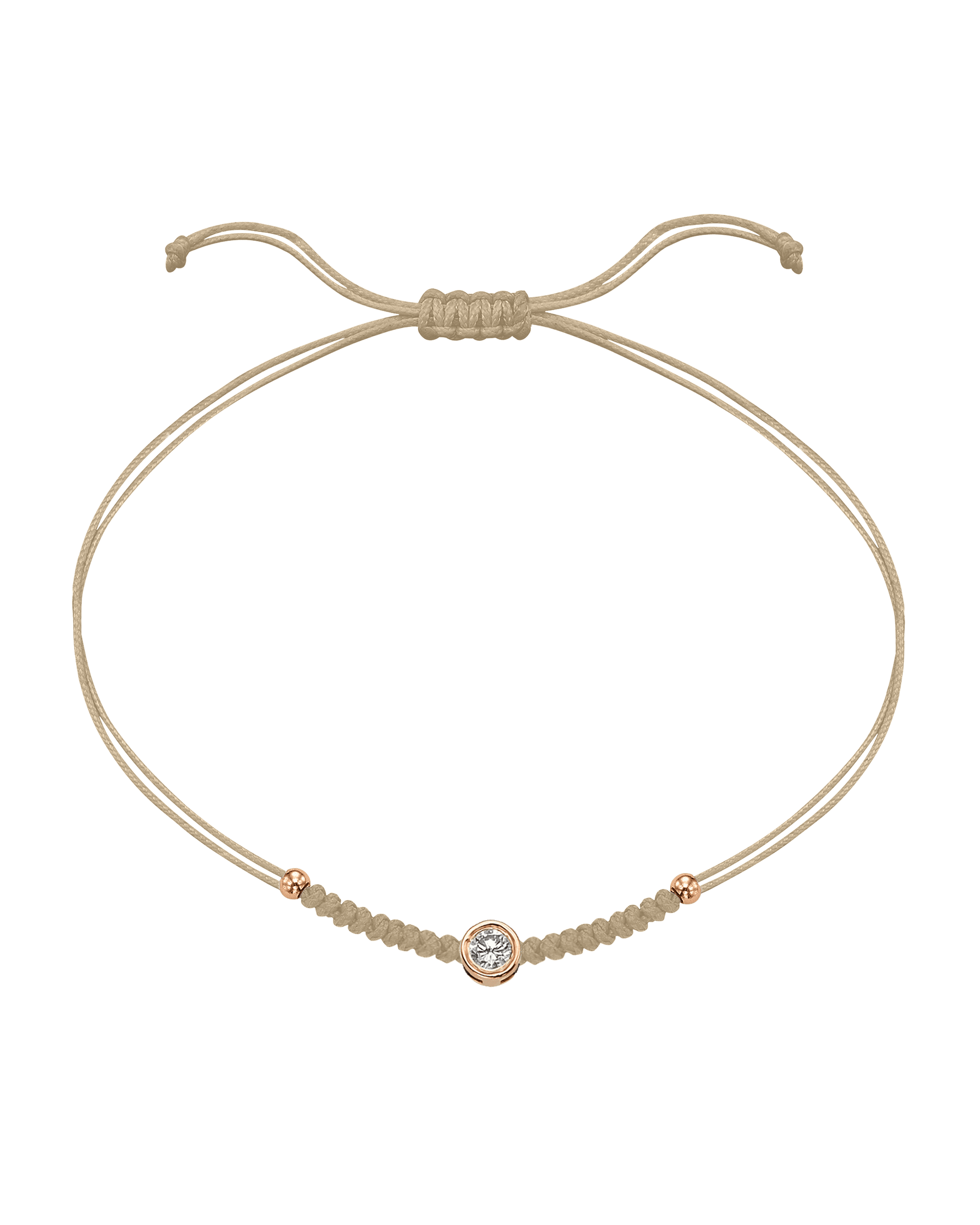 Le String of Love Boules D'or - Or Rose 14 carats Bracelet 14K Solid Gold Beige Large: 0.10 carats 