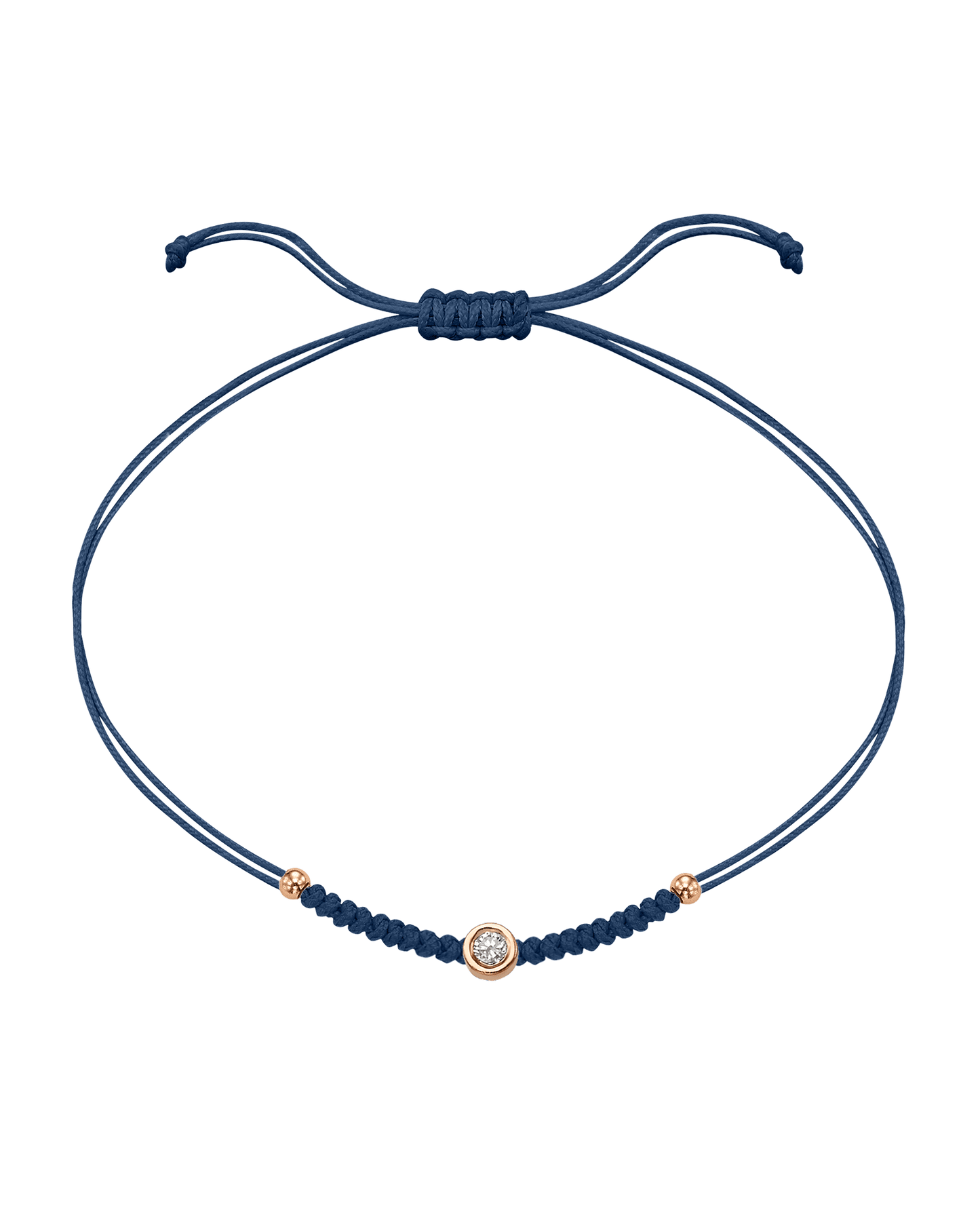 Le String of Love Boules D'or - Or Rose 14 carats Bracelet 14K Solid Gold Bleu Indigo Medium: 0.05 carats 