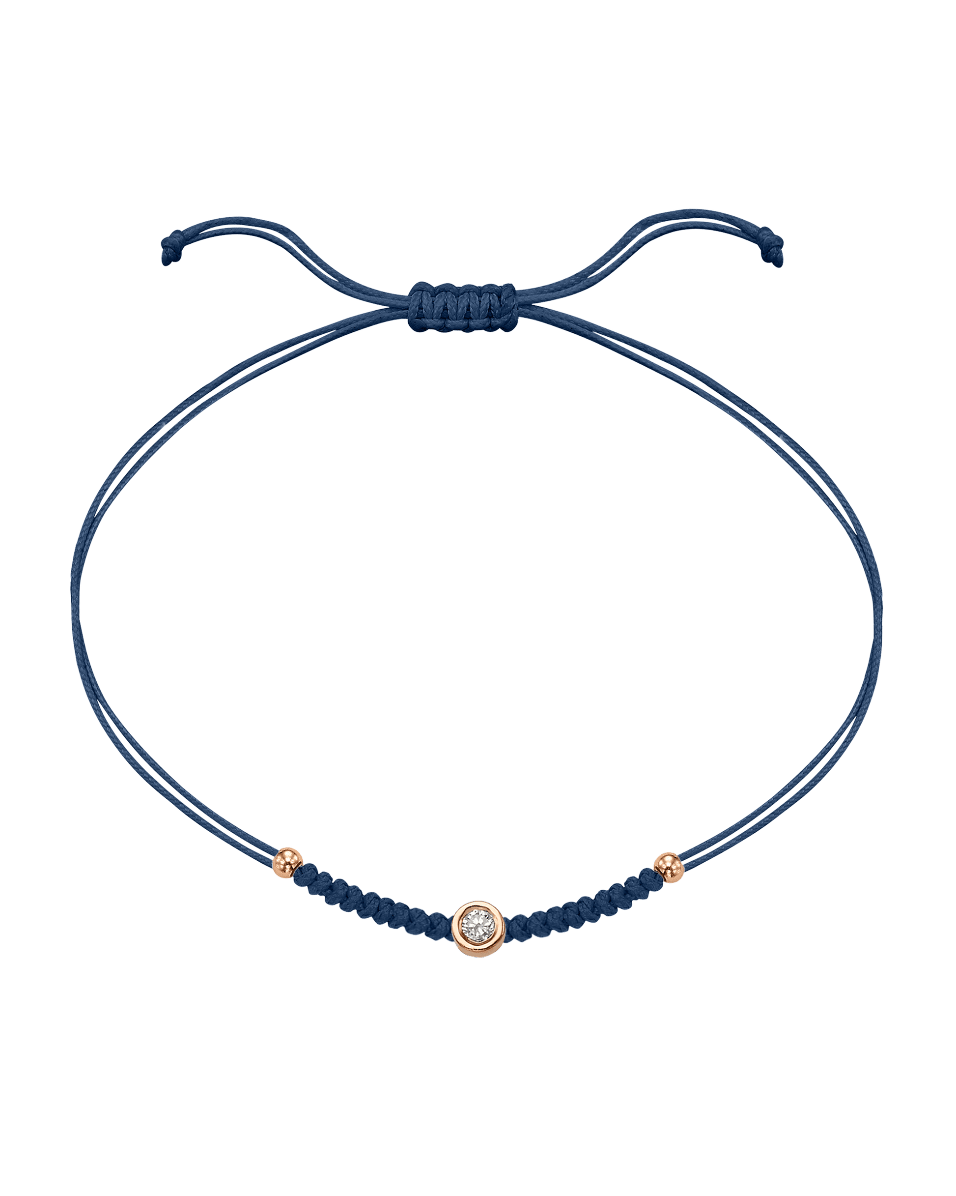 Le String of Love Boules D'or - Or Rose 14 carats Bracelet 14K Solid Gold Bleu Indigo Medium: 0.05 carats 