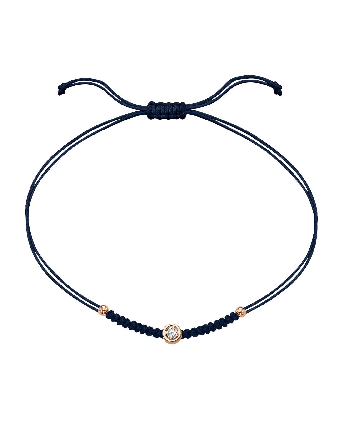 Le String of Love Boules D'or - Or Rose 14 carats Bracelet 14K Solid Gold Bleu Marine Medium: 0.05 carats 