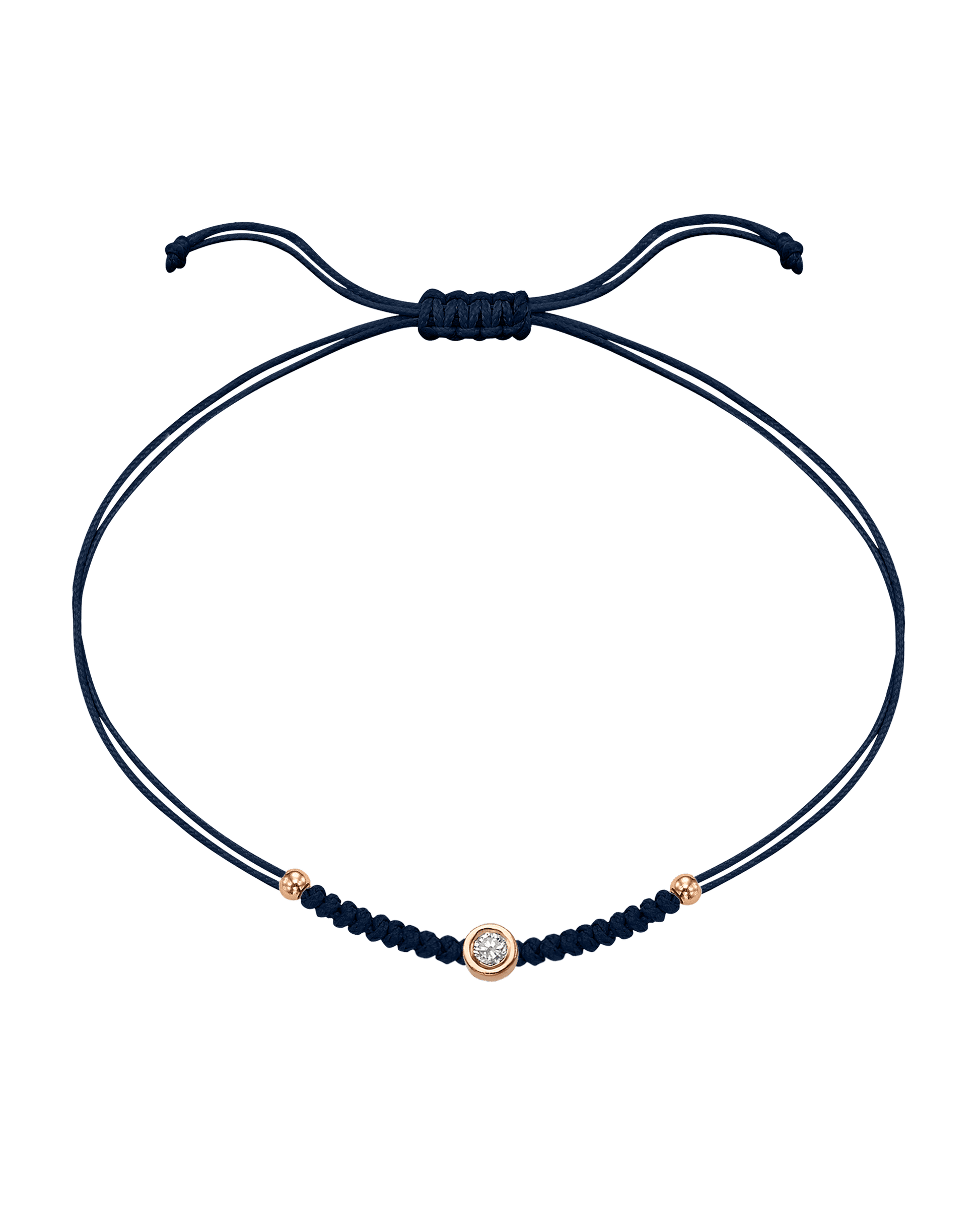 Le String of Love Boules D'or - Or Rose 14 carats Bracelet 14K Solid Gold Bleu Marine Medium: 0.05 carats 