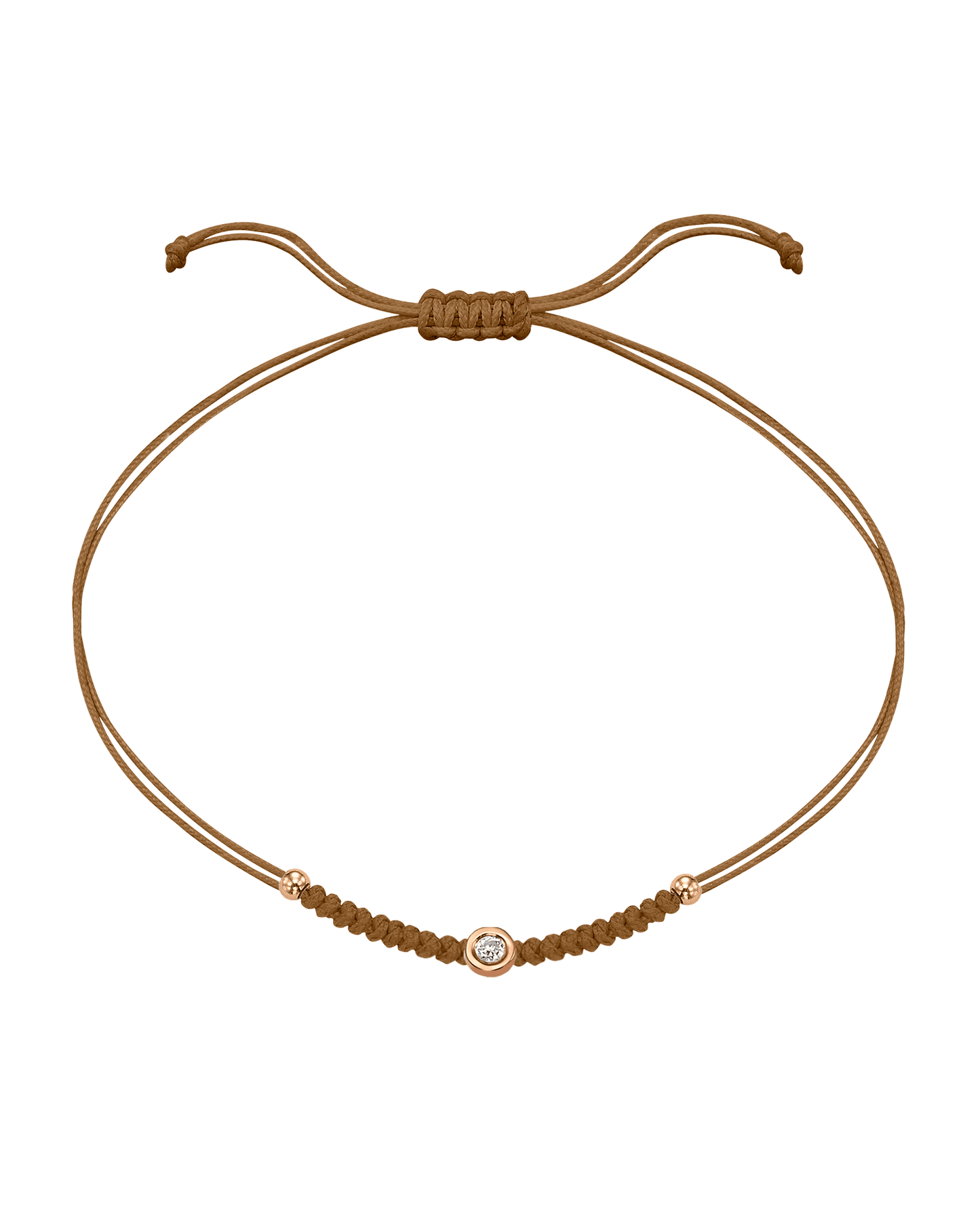 Le String of Love Boules D'or - Or Rose 14 carats Bracelet 14K Solid Gold Camel Small: 0.03 carats 