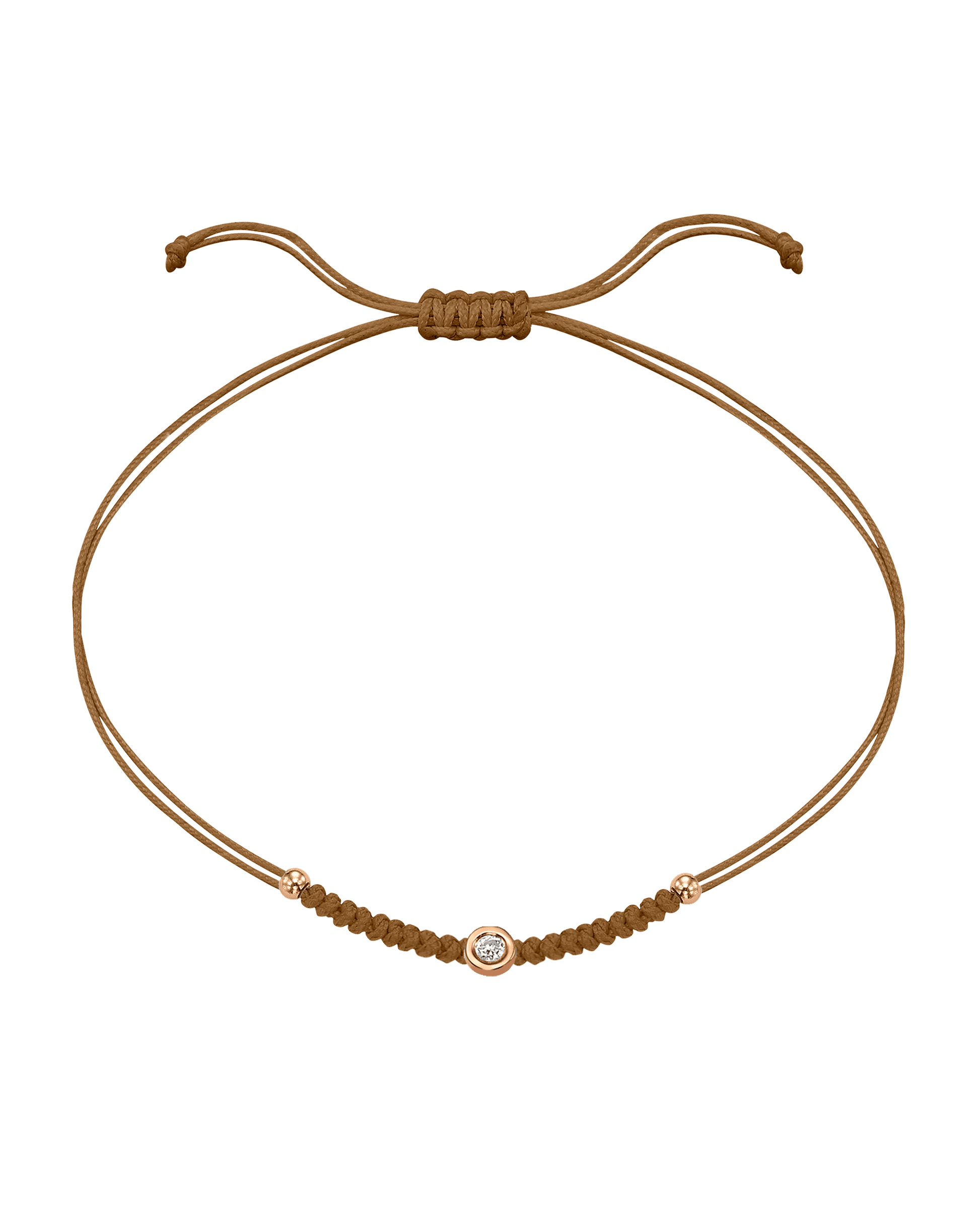 Le String of Love Boules D'or - Or Rose 14 carats Bracelet 14K Solid Gold Camel Small: 0.03 carats 