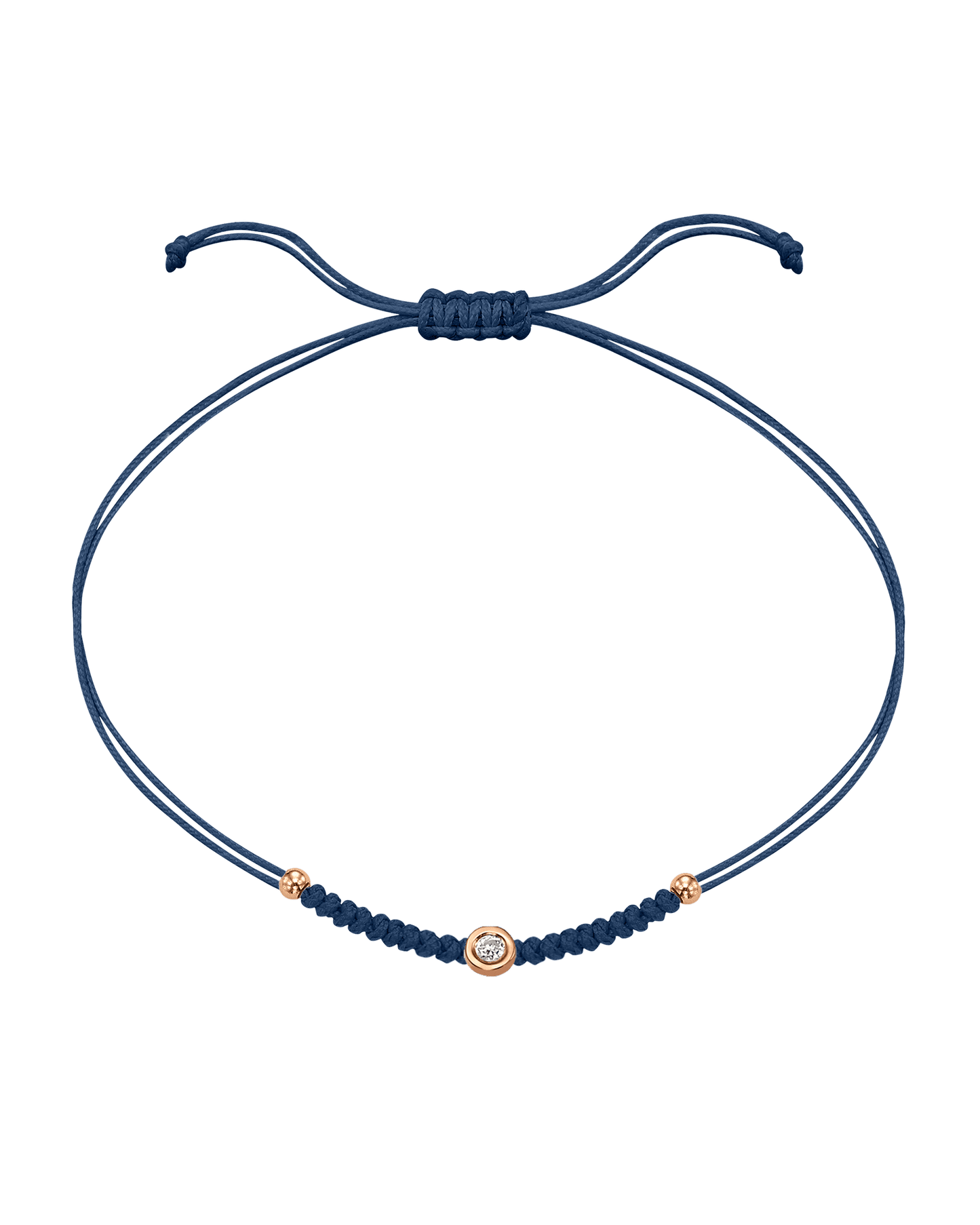 Le String of Love Boules D'or - Or Rose 14 carats Bracelet 14K Solid Gold Bleu Indigo Small: 0.03 carats 