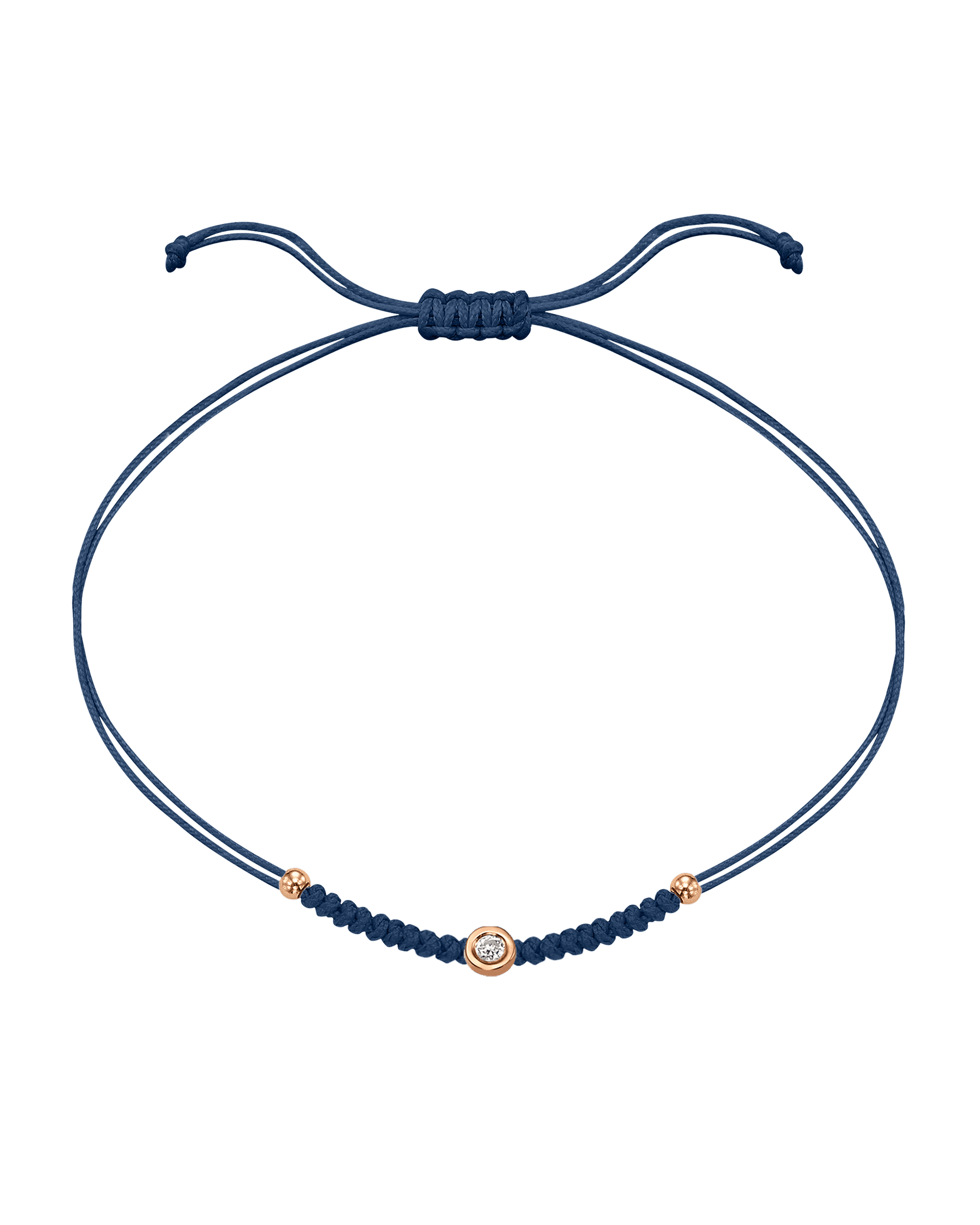 Le String of Love Boules D'or - Or Rose 14 carats Bracelet 14K Solid Gold Bleu Indigo Small: 0.03 carats 