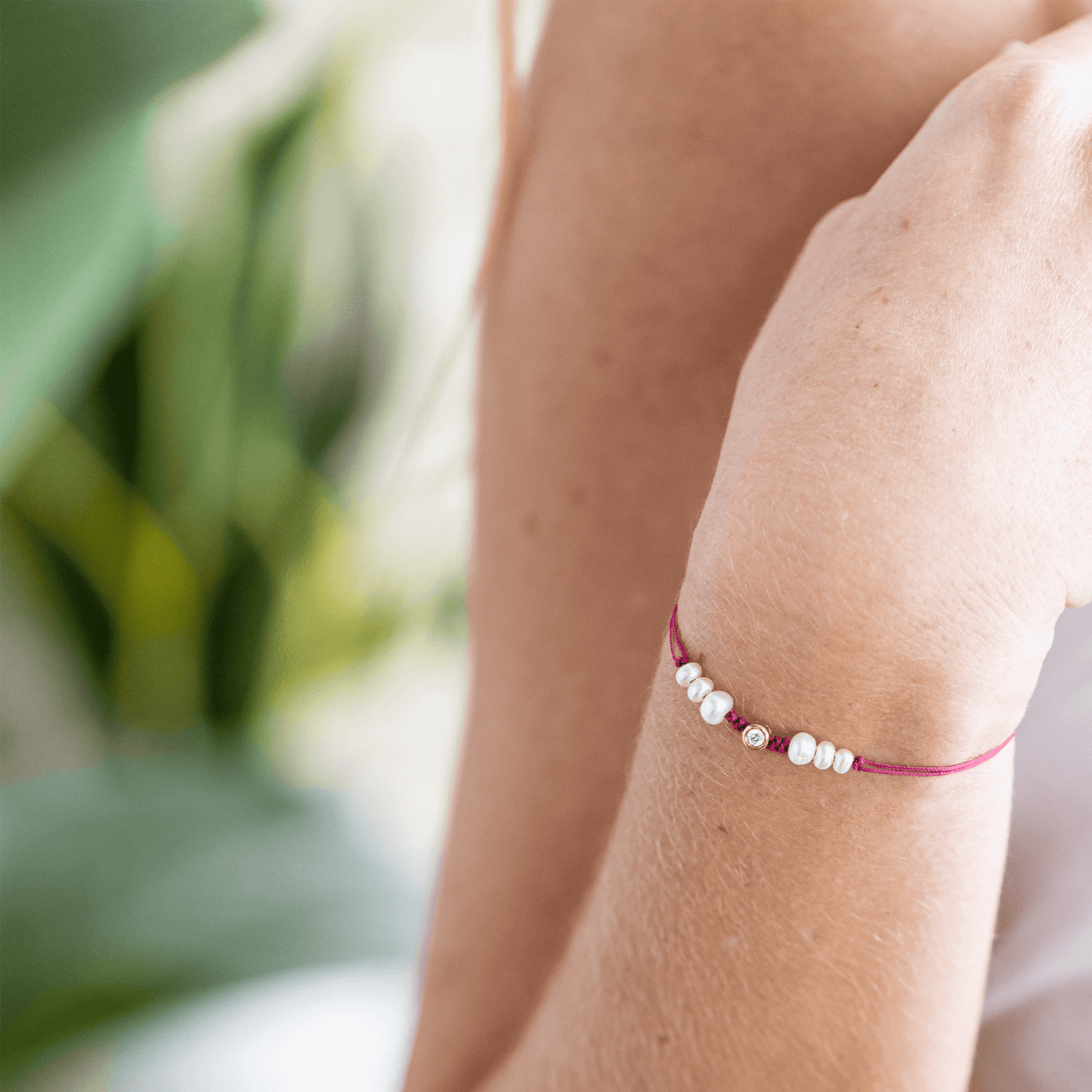 Pink : Six Natural Pearl String of Love Bracelet - 14K Rose Gold Bracelet magal-dev 