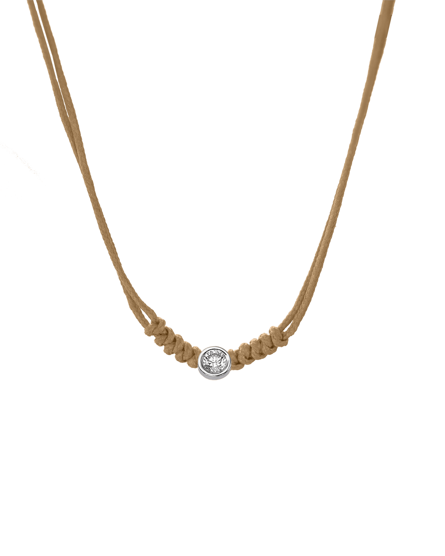 Collier String of Love - Or Blanc 14 carats Necklaces 14K Solid Gold Camel Large: 0.10 carats 