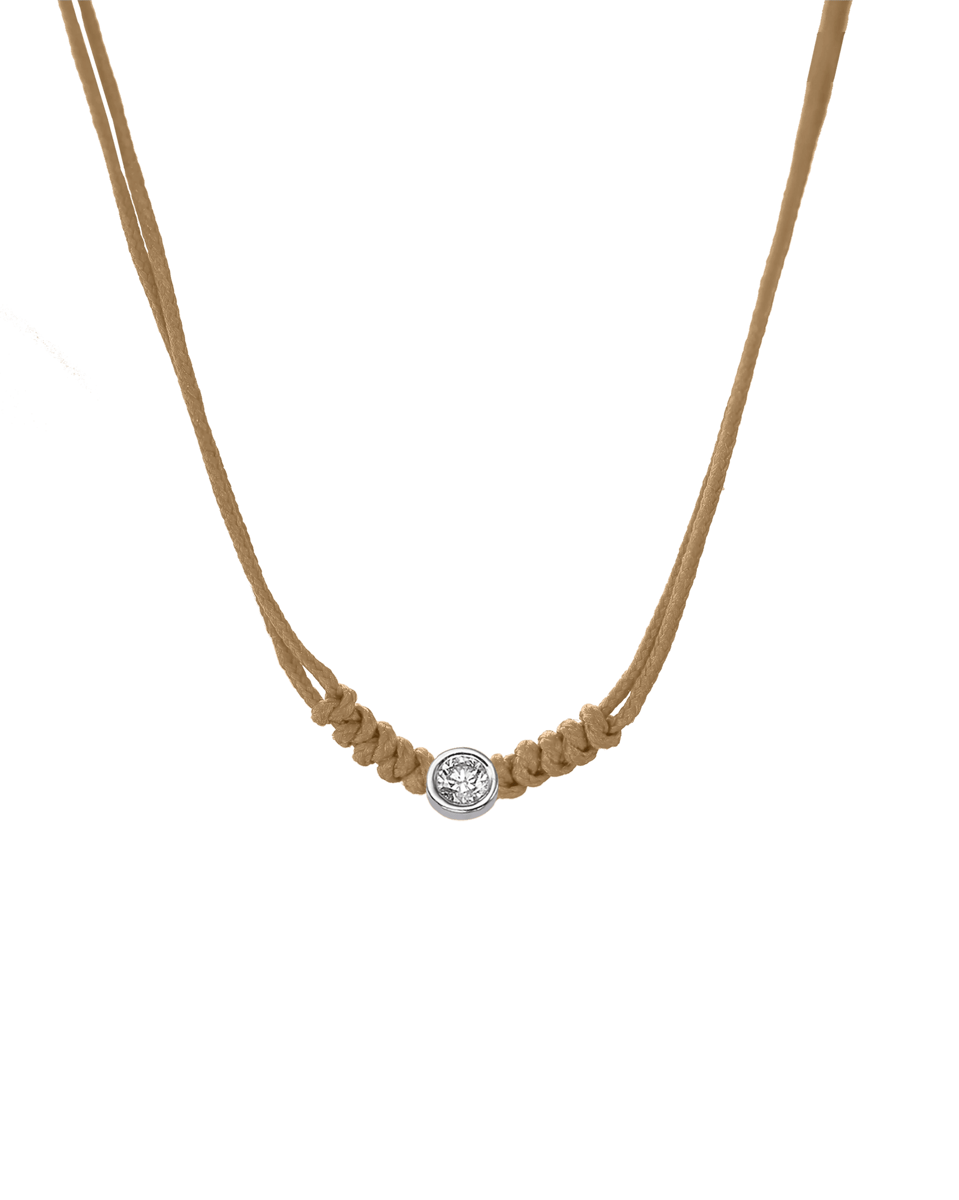 Collier String of Love - Or Blanc 14 carats Necklaces 14K Solid Gold Camel Large: 0.10 carats 