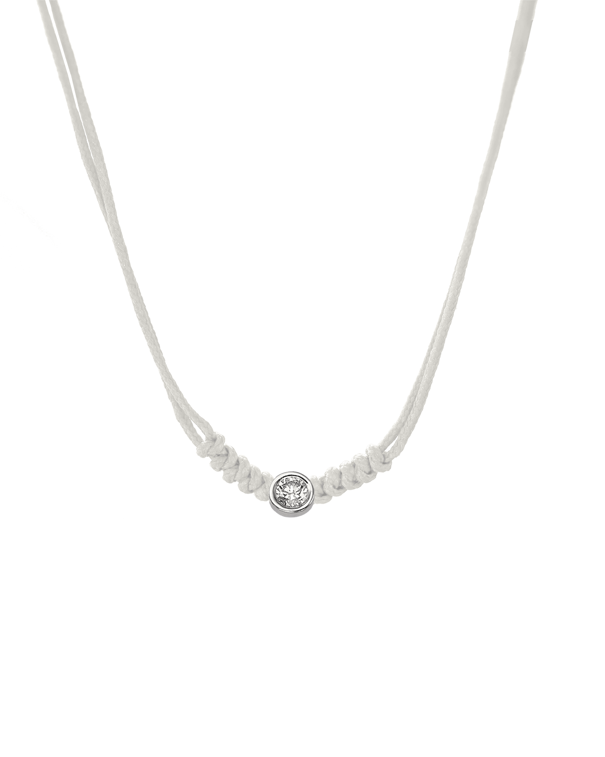 Collier String of Love - Or Blanc 14 carats Necklaces 14K Solid Gold Perle Large: 0.10 carats 