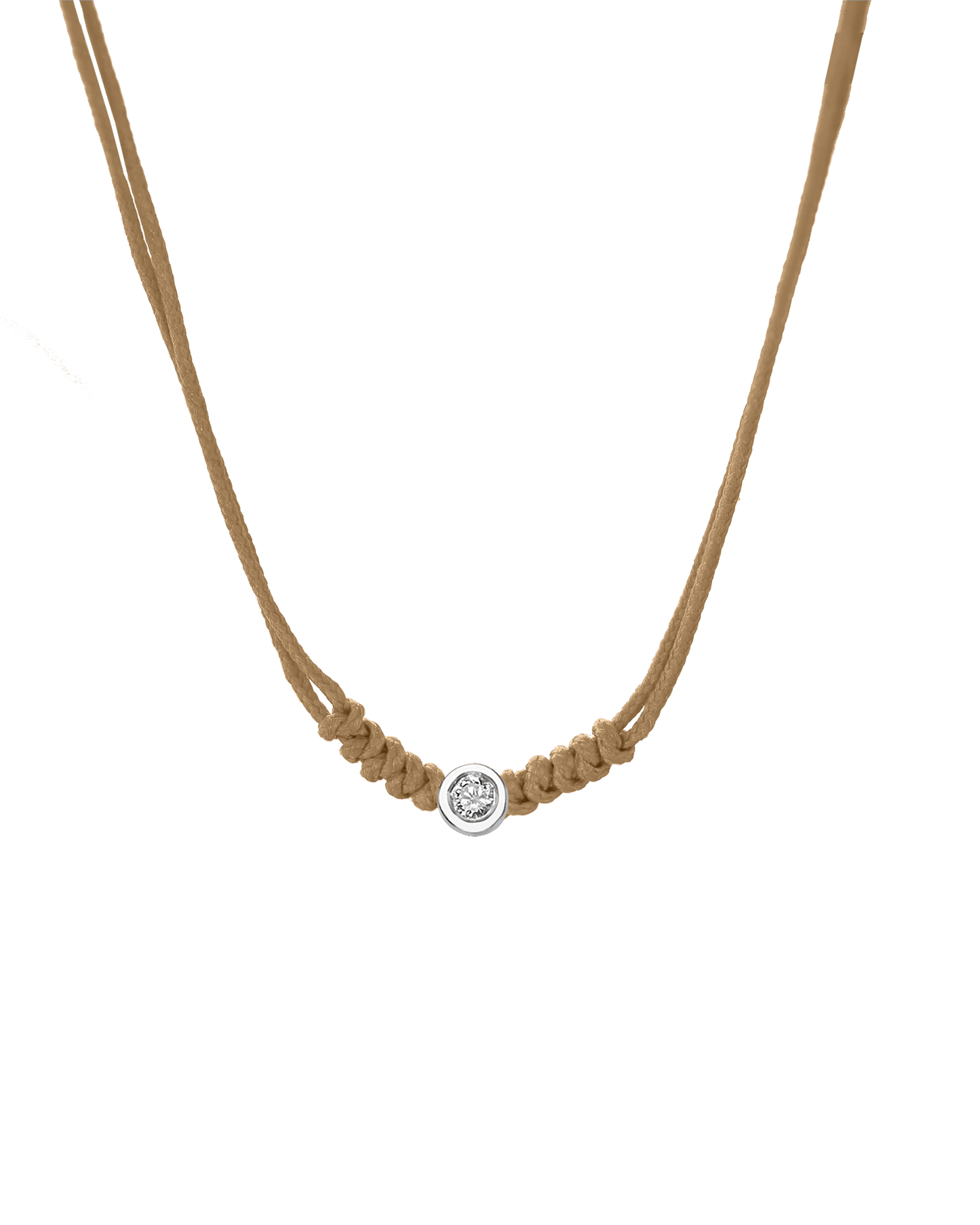 Collier String of Love - Or Blanc 14 carats Necklaces 14K Solid Gold Camel Medium: 0.05 carats 