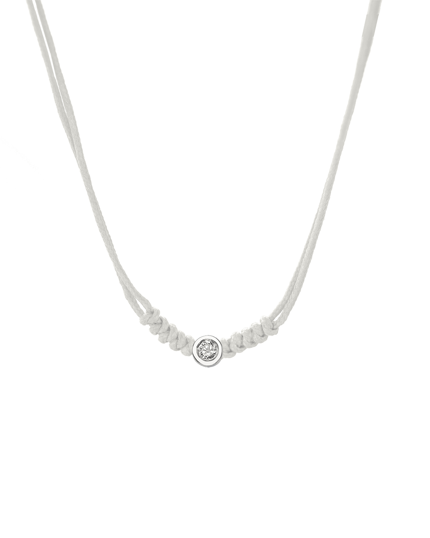 Collier String of Love - Or Blanc 14 carats Necklaces 14K Solid Gold Perle Medium: 0.05 carats 