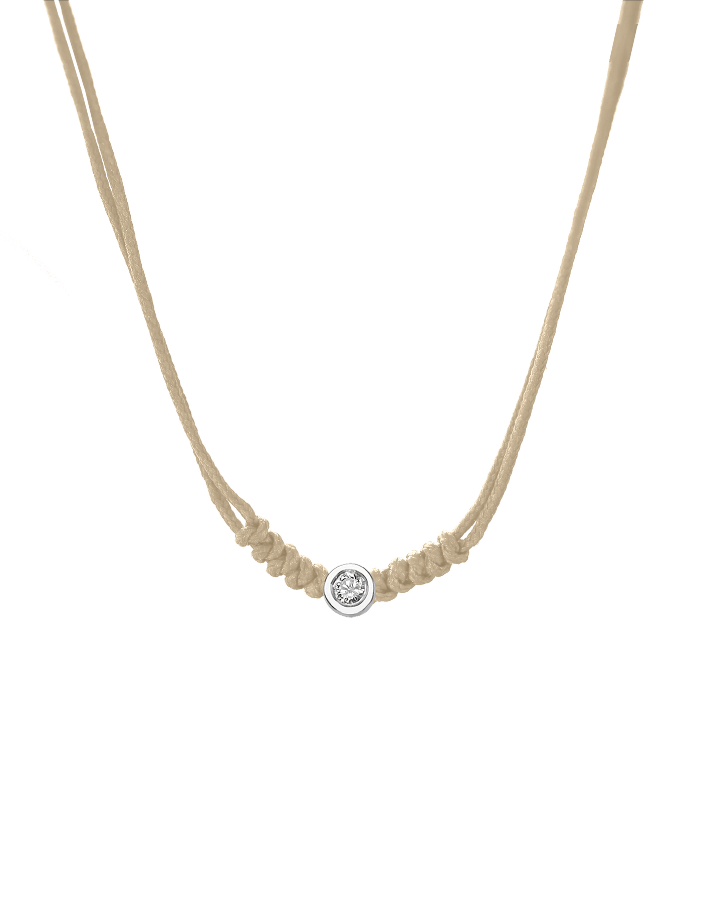 Collier String of Love - Or Blanc 14 carats Necklaces 14K Solid Gold Beige Medium: 0.05 carats 