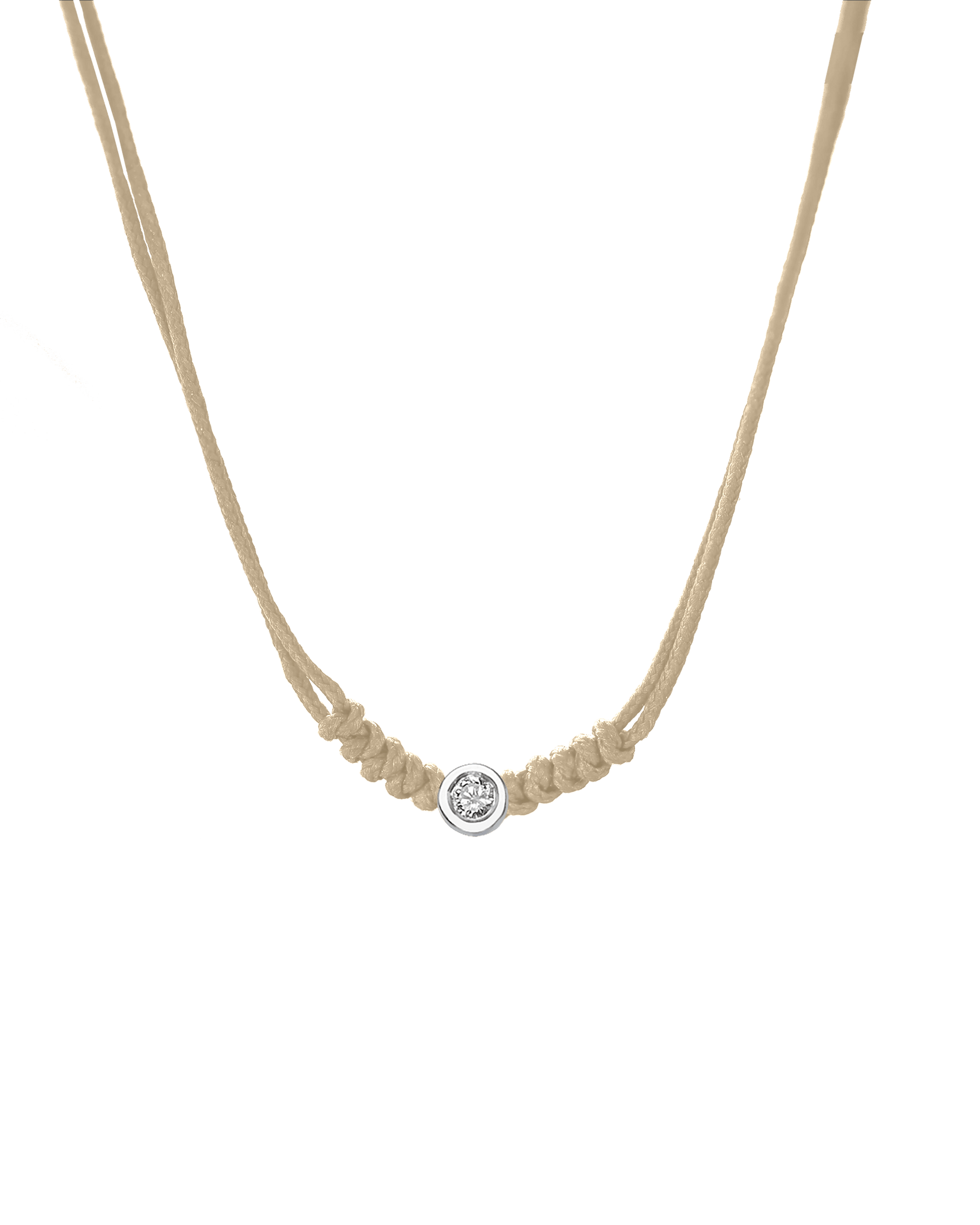 Collier String of Love - Or Blanc 14 carats Necklaces 14K Solid Gold Beige Medium: 0.05 carats 