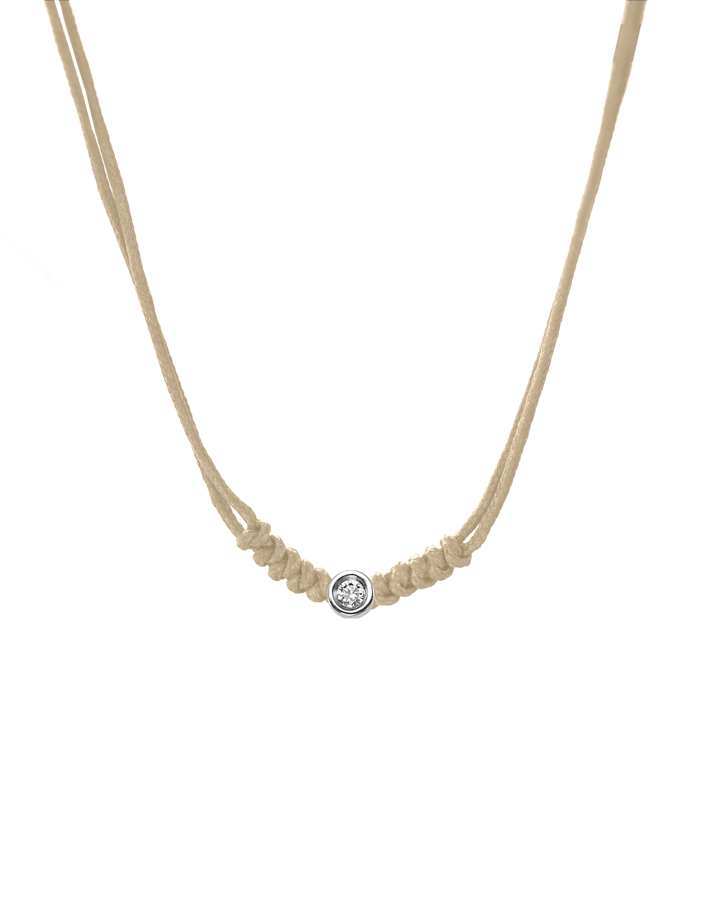 Collier String of Love - Or Blanc 14 carats Necklaces 14K Solid Gold Beige Small: 0.03 carats 