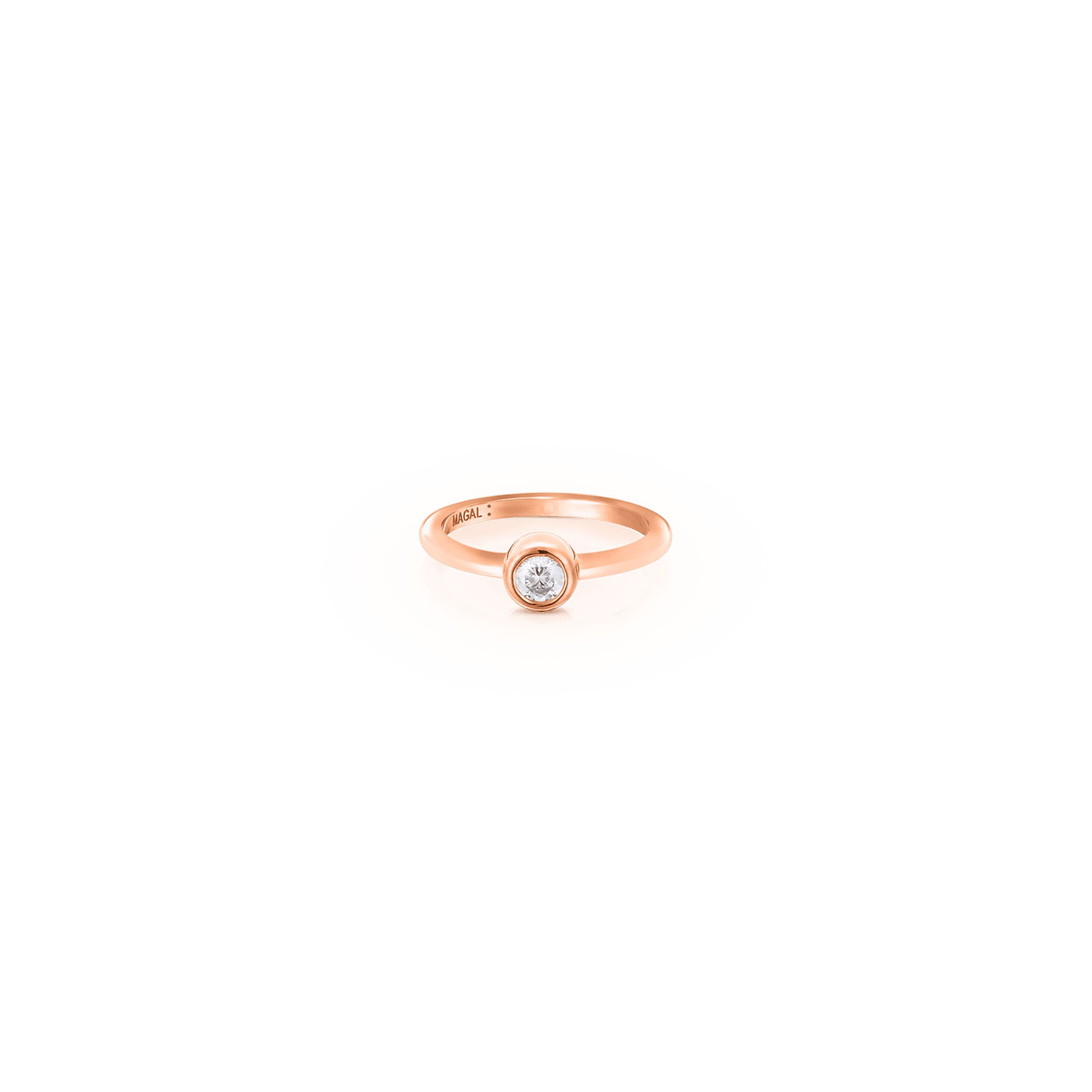 Bague Solitaire Rond - Or Blanc 14 carats Rings magal-dev 