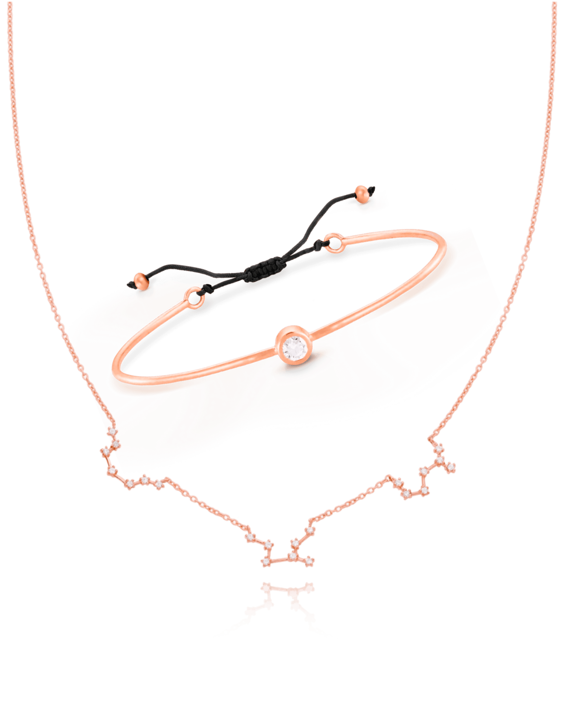 Set of Diamond Cord Bangle & Constellation Necklace - 925 Sterling Silver Bracelets magal-dev 