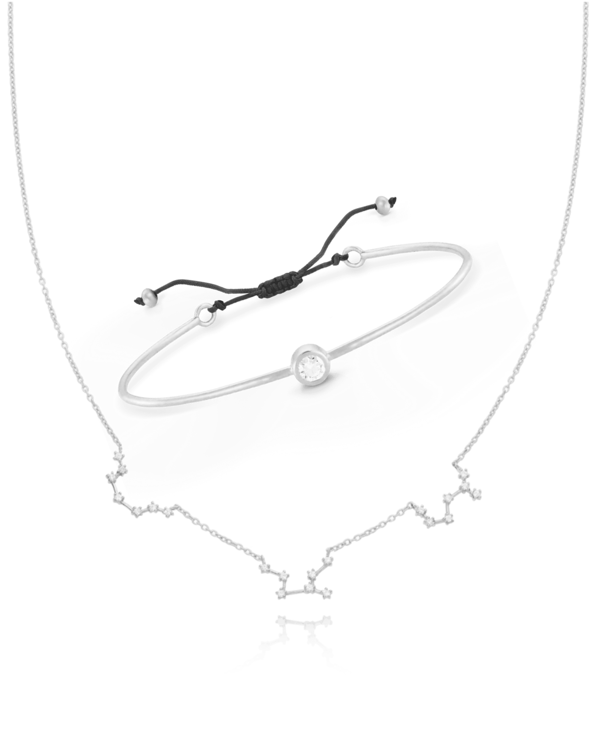 Set of Diamond Cord Bangle & Constellation Necklace - 18K Gold Vermeil Bracelets magal-dev 