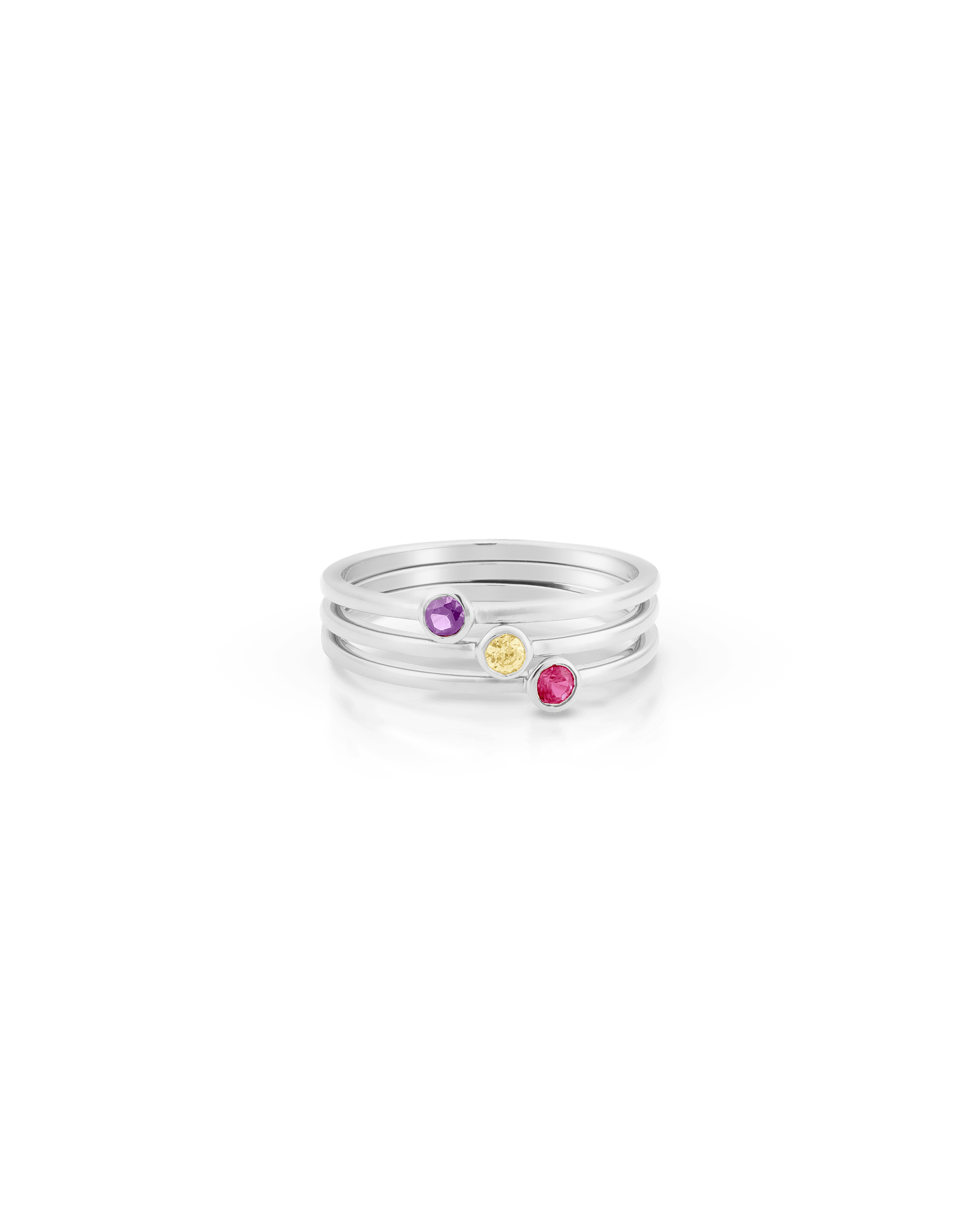 Solo Birthstone Ring - 14K White Gold Rings magal-dev 1 Ring US 4 