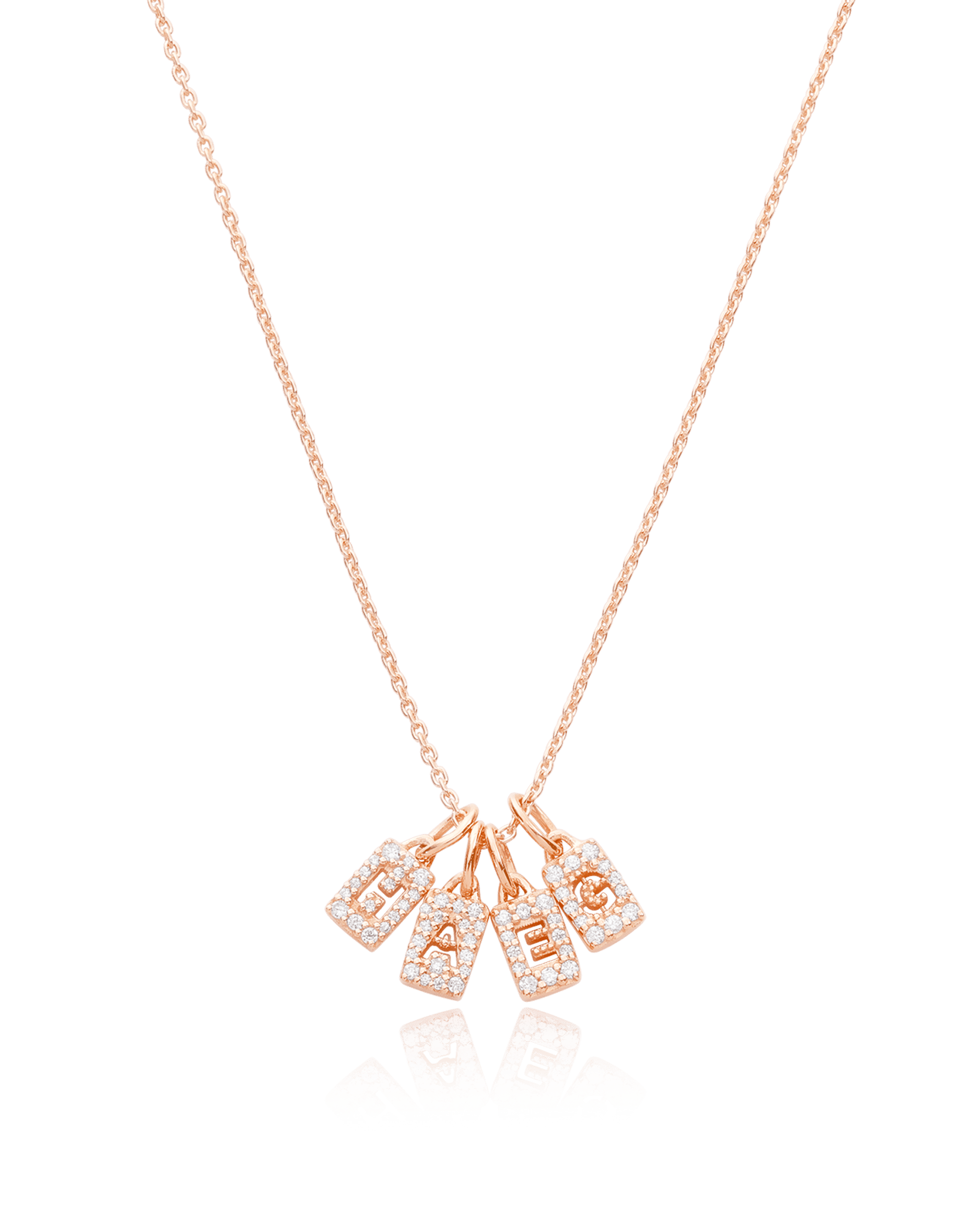 Collier Initiale Poussière d'Étoiles - Or Rose Plaqué 18 carats Necklaces magal-dev 1 Plaque 40cm 