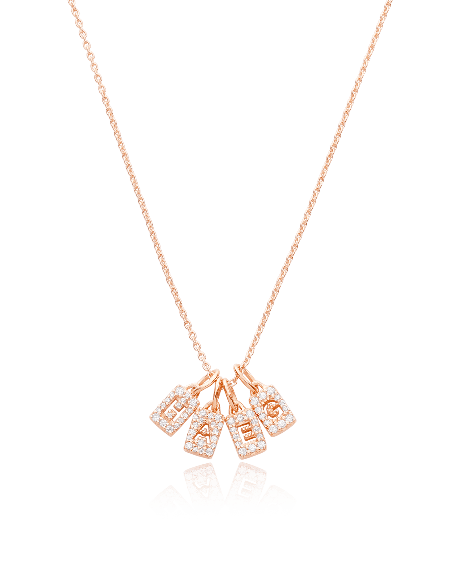 Stardust Initial Tag Necklace - 18K Rose Vermeil Necklaces magal-dev 1 Tag 16" 