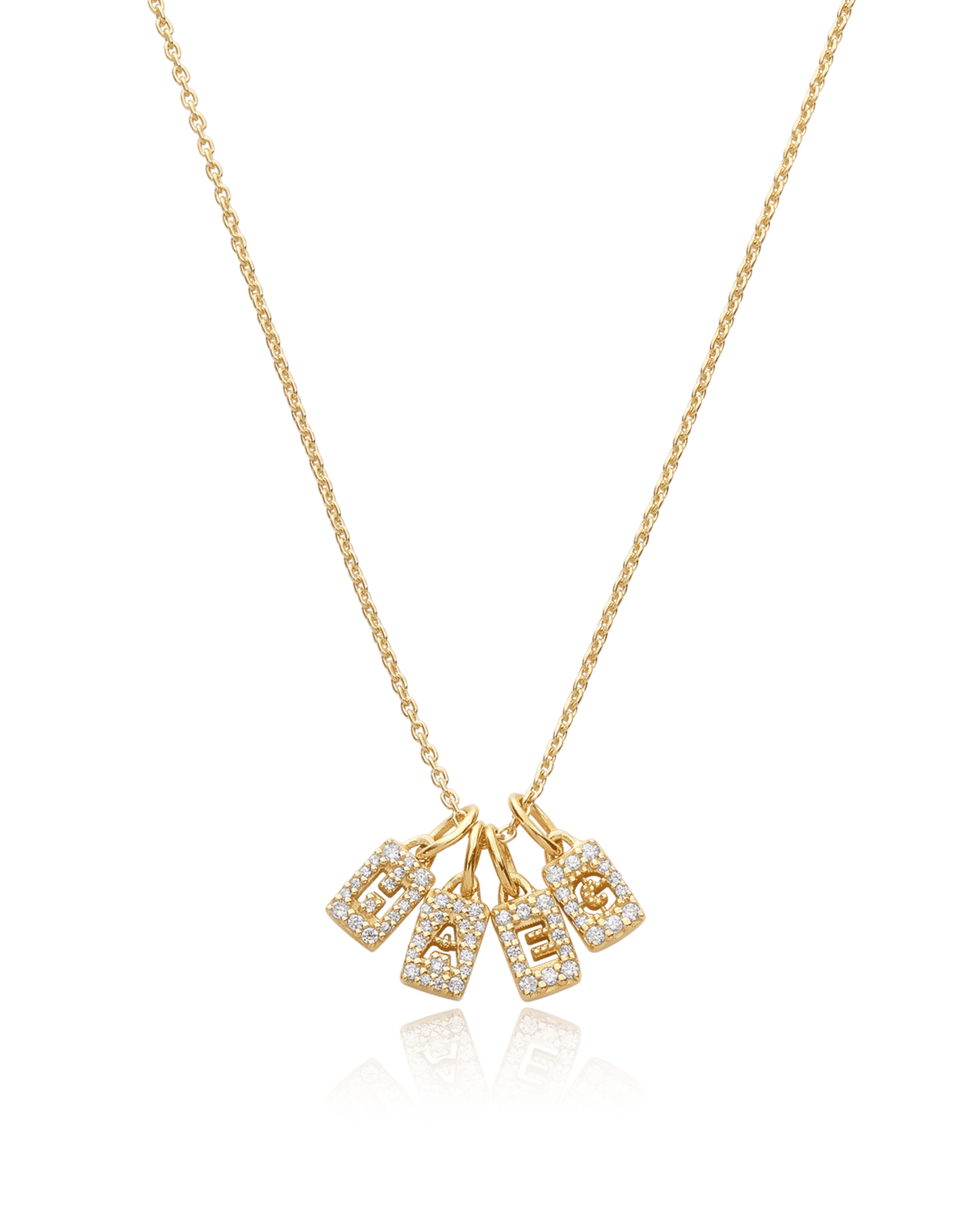 Stardust Initial Tag Necklace - 18K Gold Vermeil Necklaces magal-dev 1 Tag 16" 