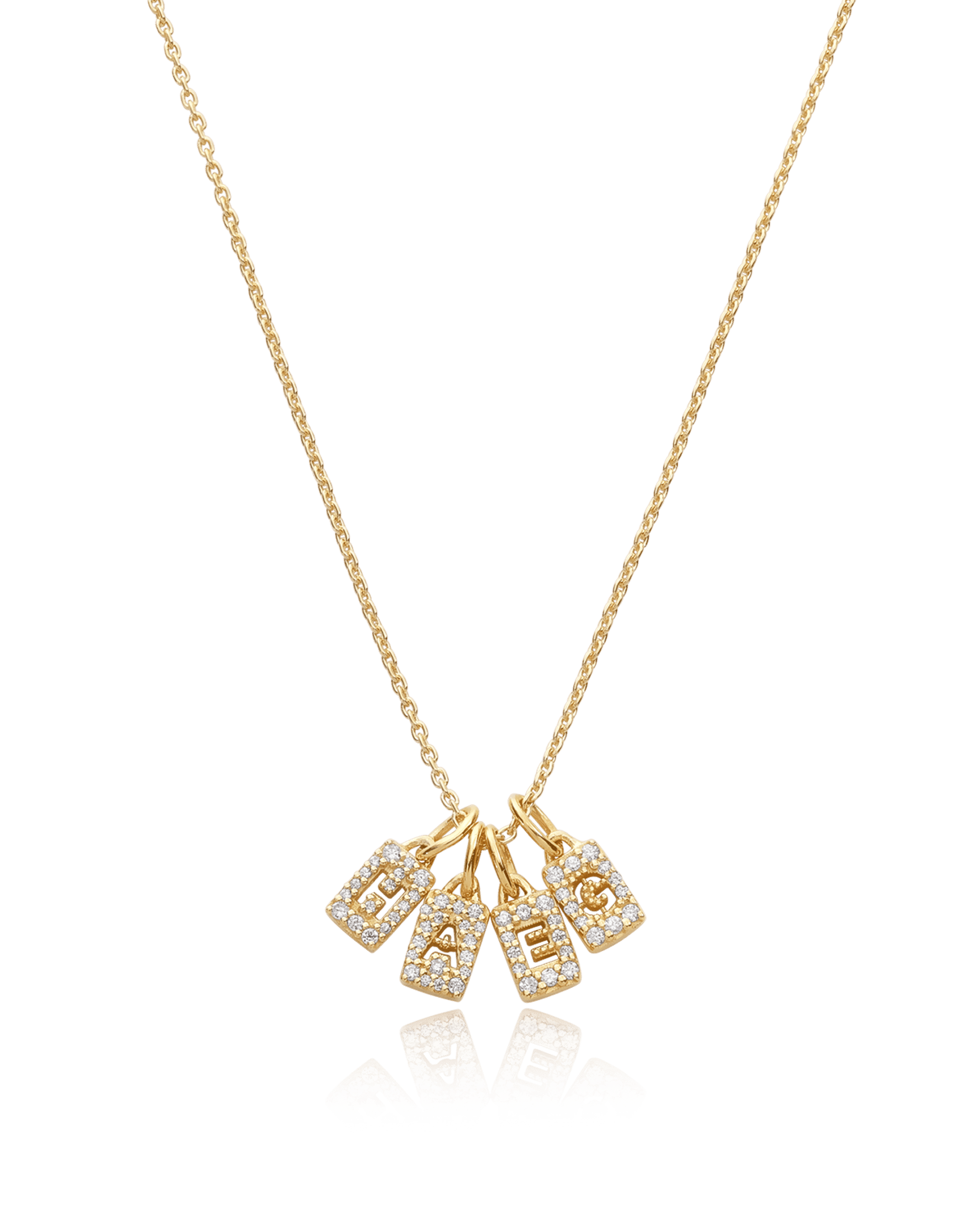 Collier Initiale Poussière d'Étoiles - Or Jaune Plaqué 18 carats Necklaces magal-dev 1 Plaque 40cm 
