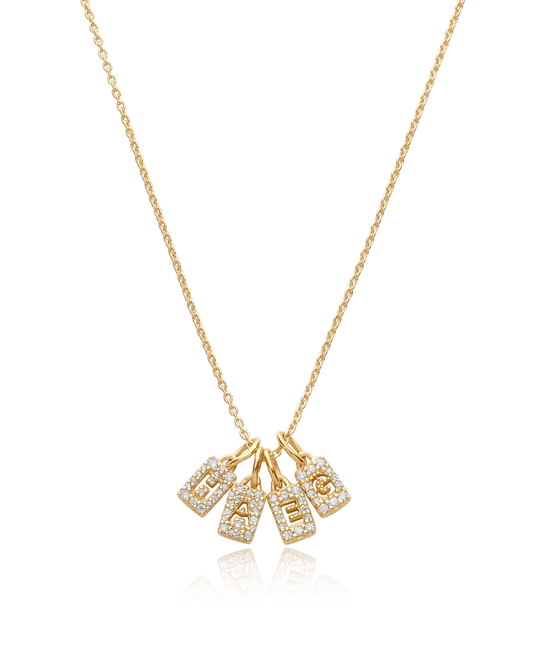 Collier Initiale Poussière d'Étoiles - Or Jaune Plaqué 18 carats Necklaces magal-dev 1 Plaque 40cm 
