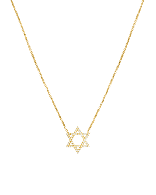 Star of David Necklace - 18K Gold Vermeil Necklaces magal-dev White Zirconia 16” 