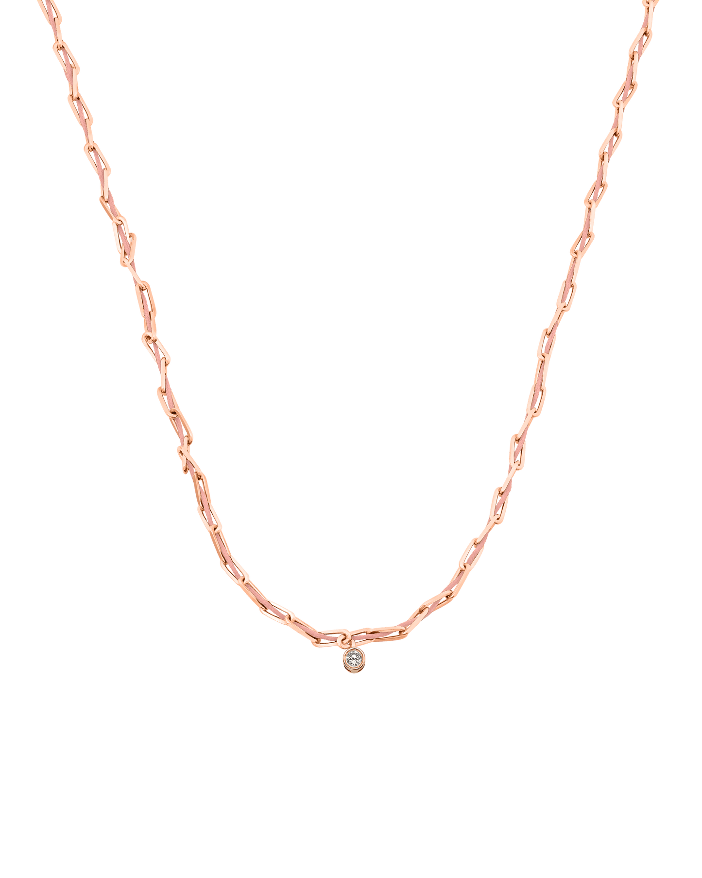 Pink : Twine Diamond Necklace - 18K Rose Vermeil Necklaces magal-dev Flamingo Large: 0.10ct 16"
