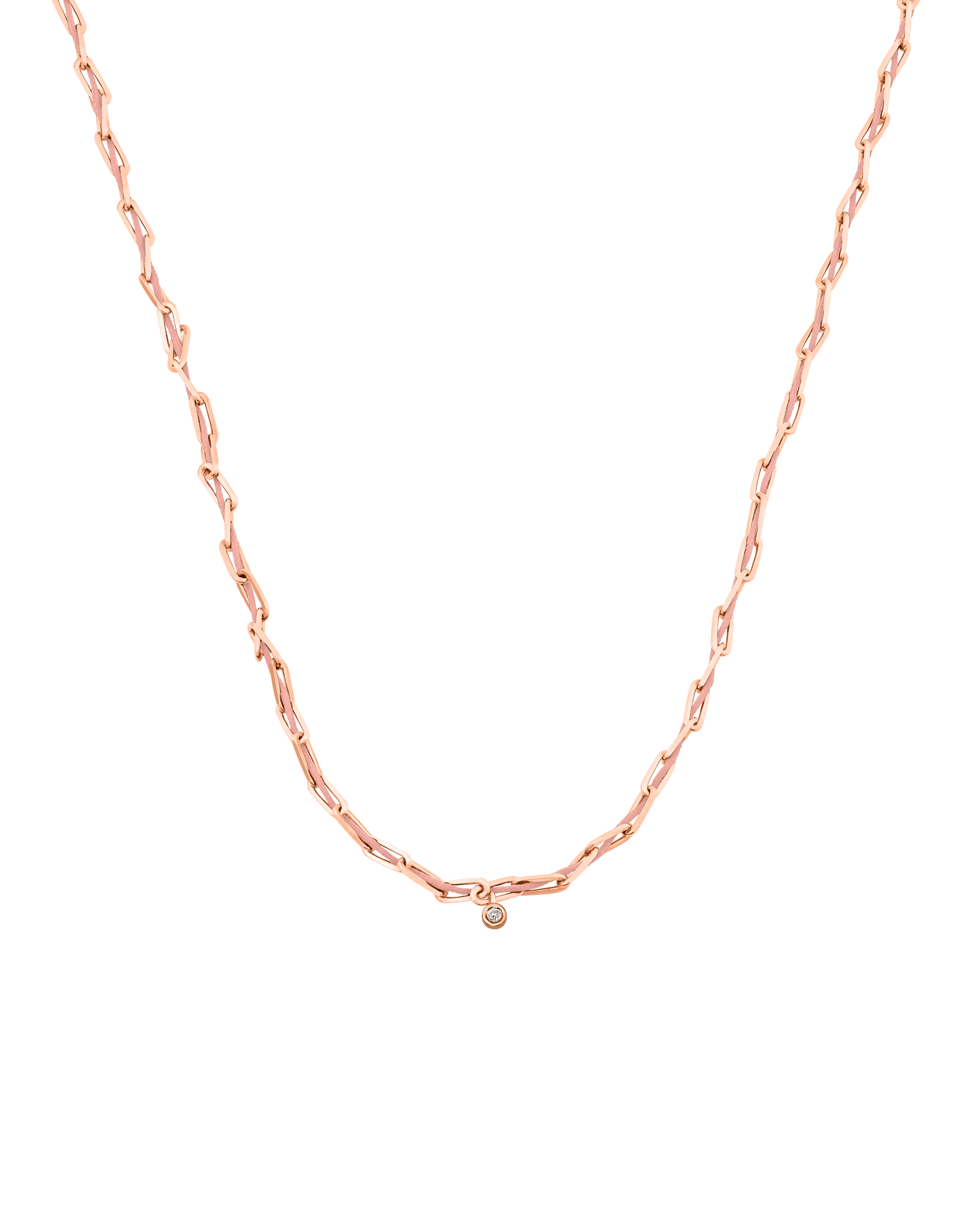 Pink : Twine Diamond Necklace - 18K Rose Vermeil Necklaces magal-dev Flamingo Small: 0.03ct 16"