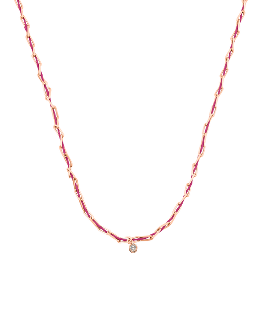 Pink : Twine Diamond Necklace - 18K Rose Vermeil Necklaces magal-dev Fuchsia Large: 0.10ct 16"