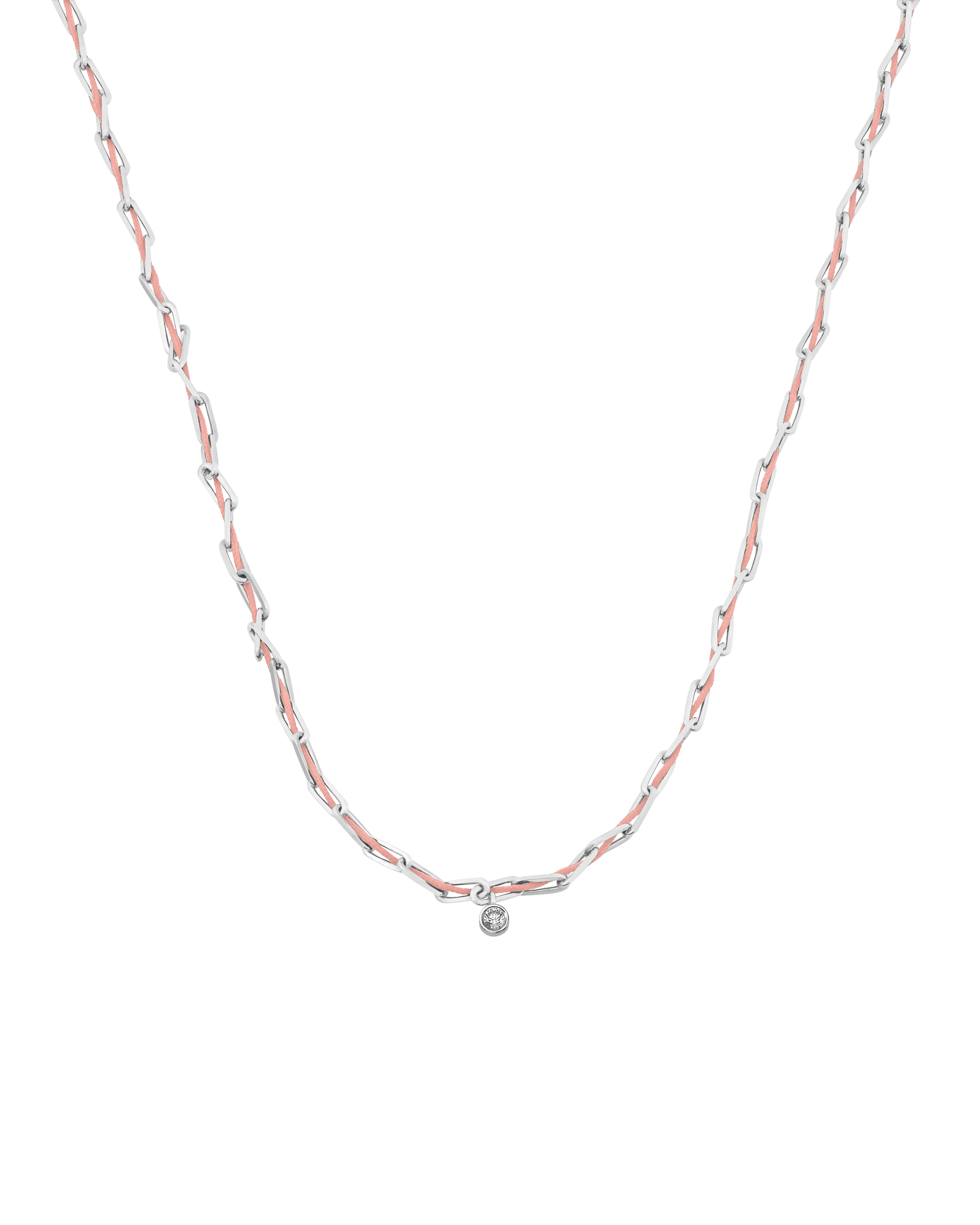 Pink : Twine Diamond Necklace - 925 Sterling Silver Necklaces magal-dev Flamingo Large: 0.10ct 16"