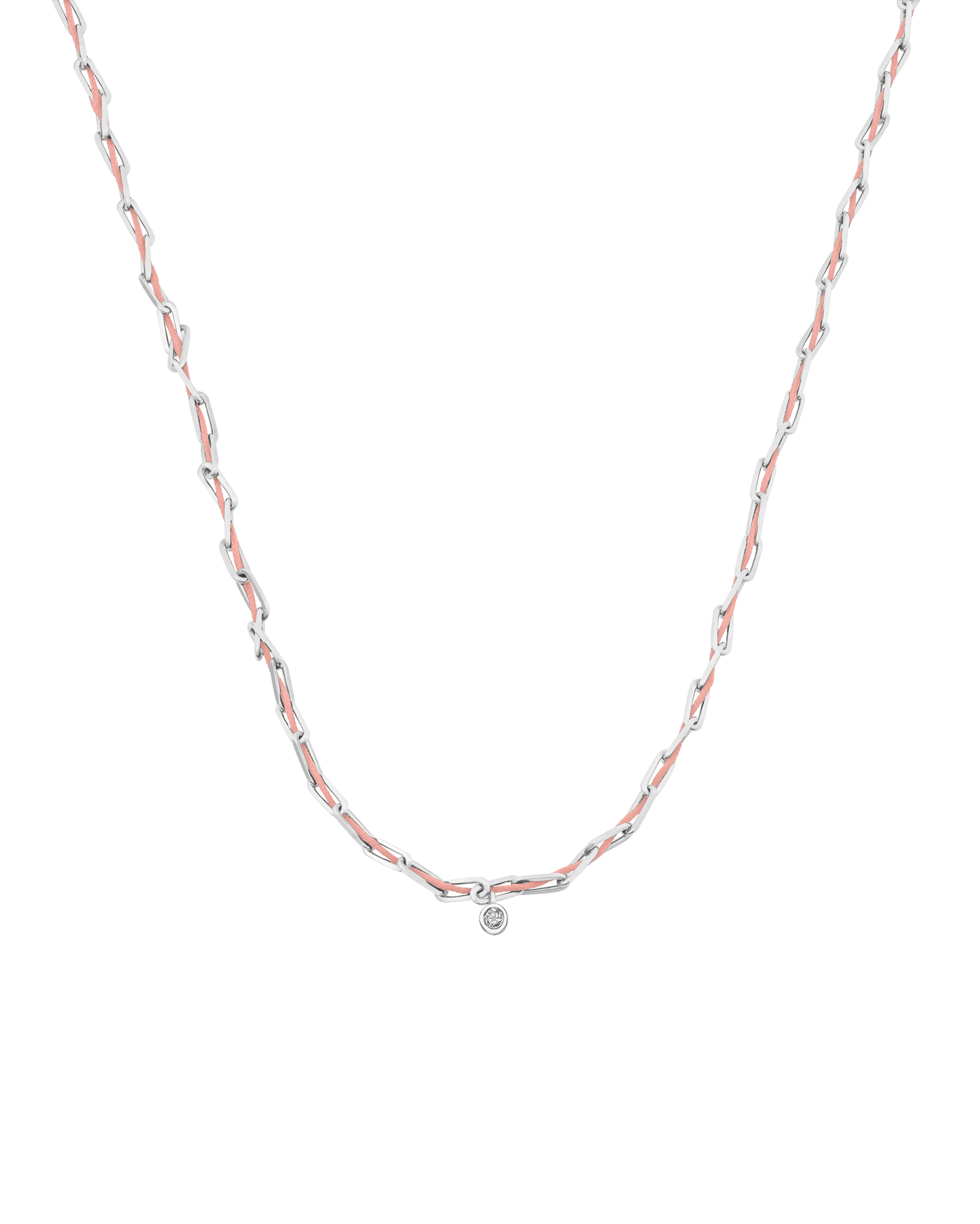 Pink : Twine Diamond Necklace - 925 Sterling Silver Necklaces magal-dev Flamingo Medium: 0.05ct 16"