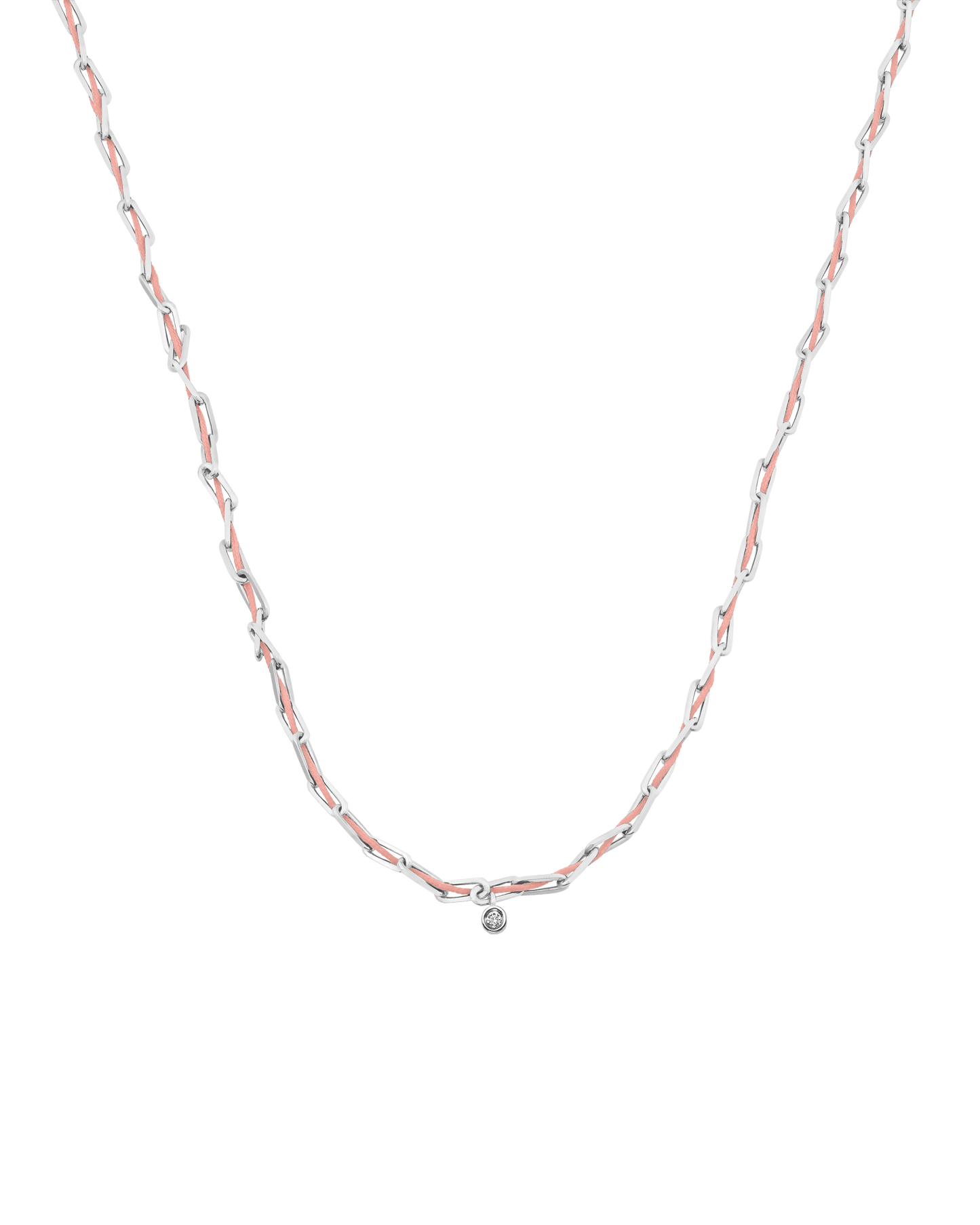 Pink : Twine Diamond Necklace - 925 Sterling Silver Necklaces magal-dev Flamingo Small: 0.03ct 16"