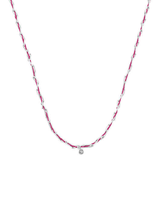 Pink : Twine Diamond Necklace - 925 Sterling Silver Necklaces magal-dev Fuchsia Large: 0.10ct 16"