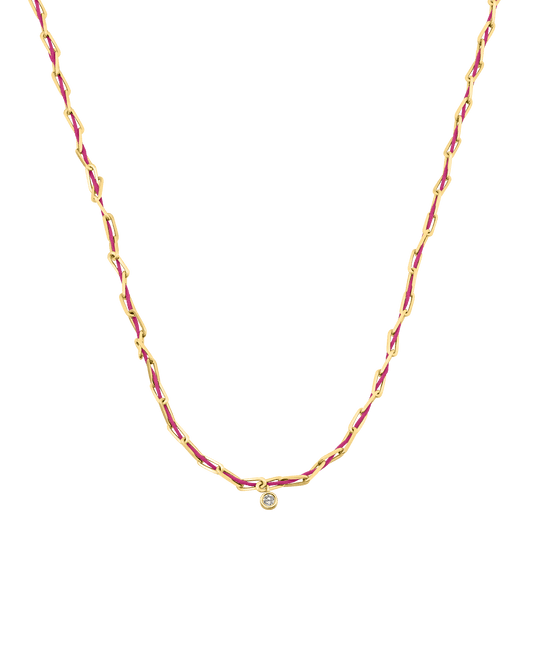 Pink : Twine Diamond Necklace - 18K Gold Vermeil Necklaces magal-dev Fuchsia Large: 0.10ct 16"