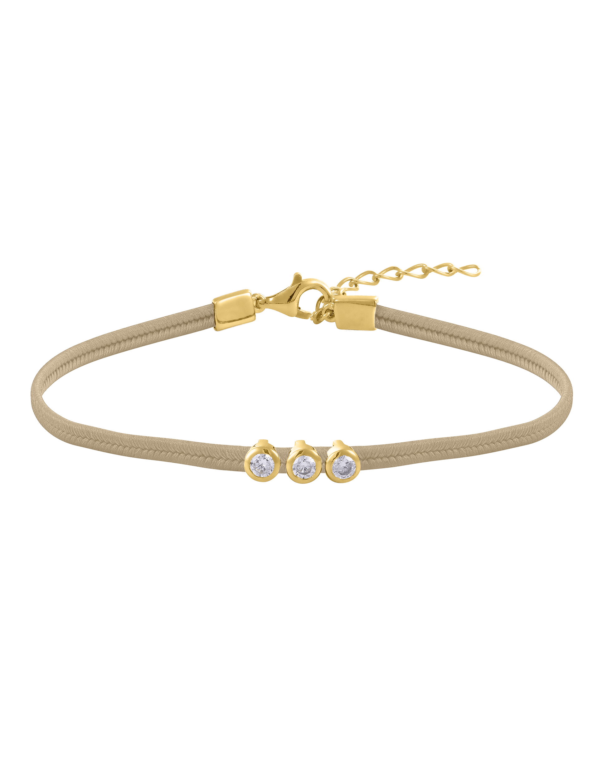 The Cord of Love - 18K Gold Vermeil Bracelets magal-dev Beige 1 Diamond 