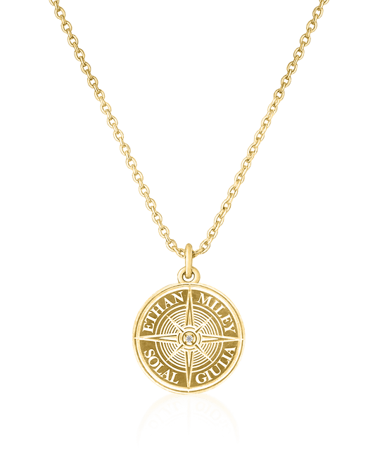 True North Diamond Necklace - 18K Gold Vermeil Necklaces magal-dev Yes (+$50) 1 Name 16"