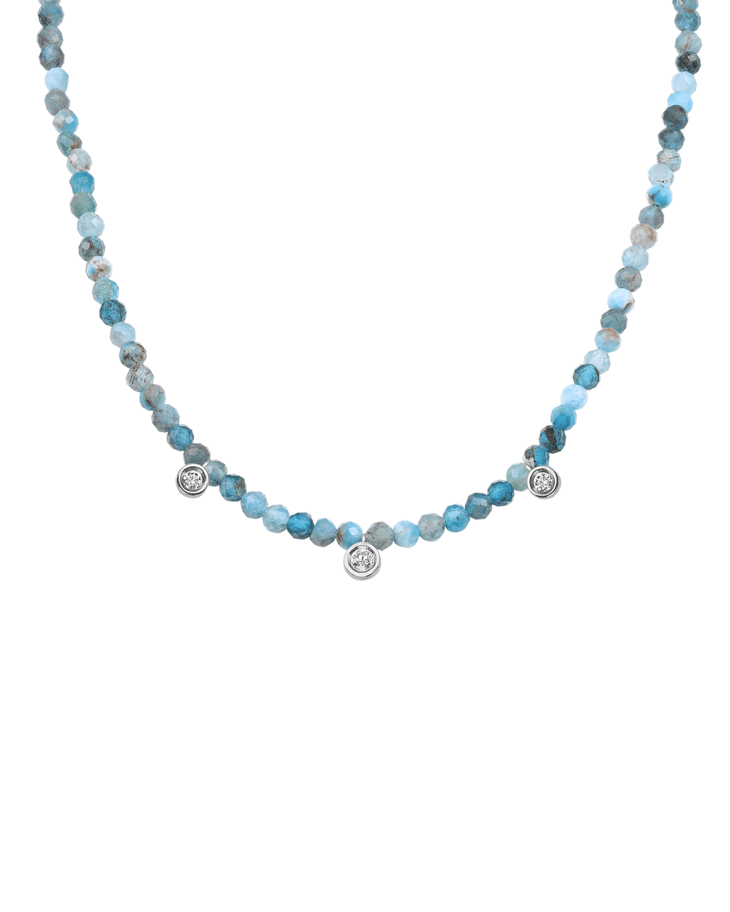 Colliers 3 Diamants & Pierres Précieuses - Or Rose 14 carats Necklaces magal-dev 